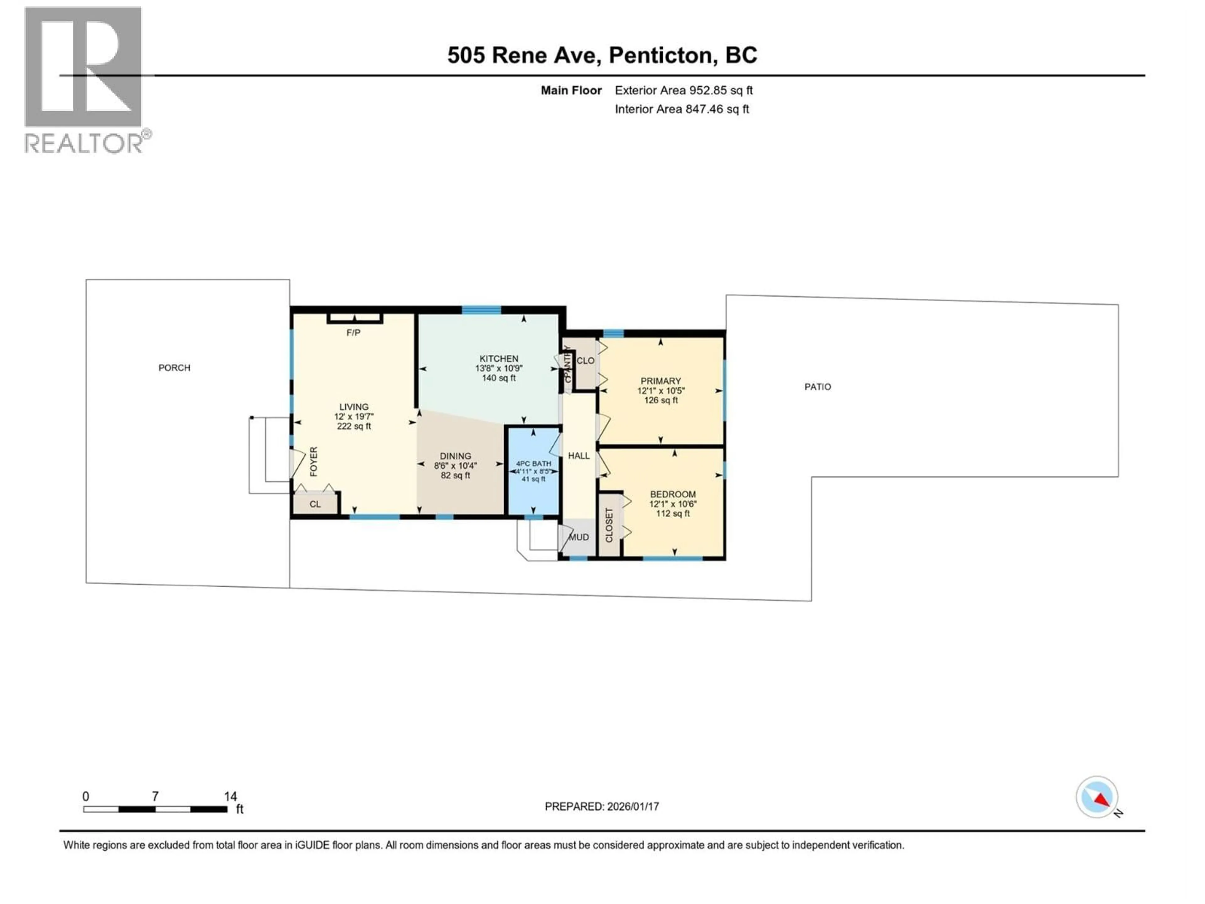 Floor plan for 505 RENE AVENUE, Penticton British Columbia V2A1P1