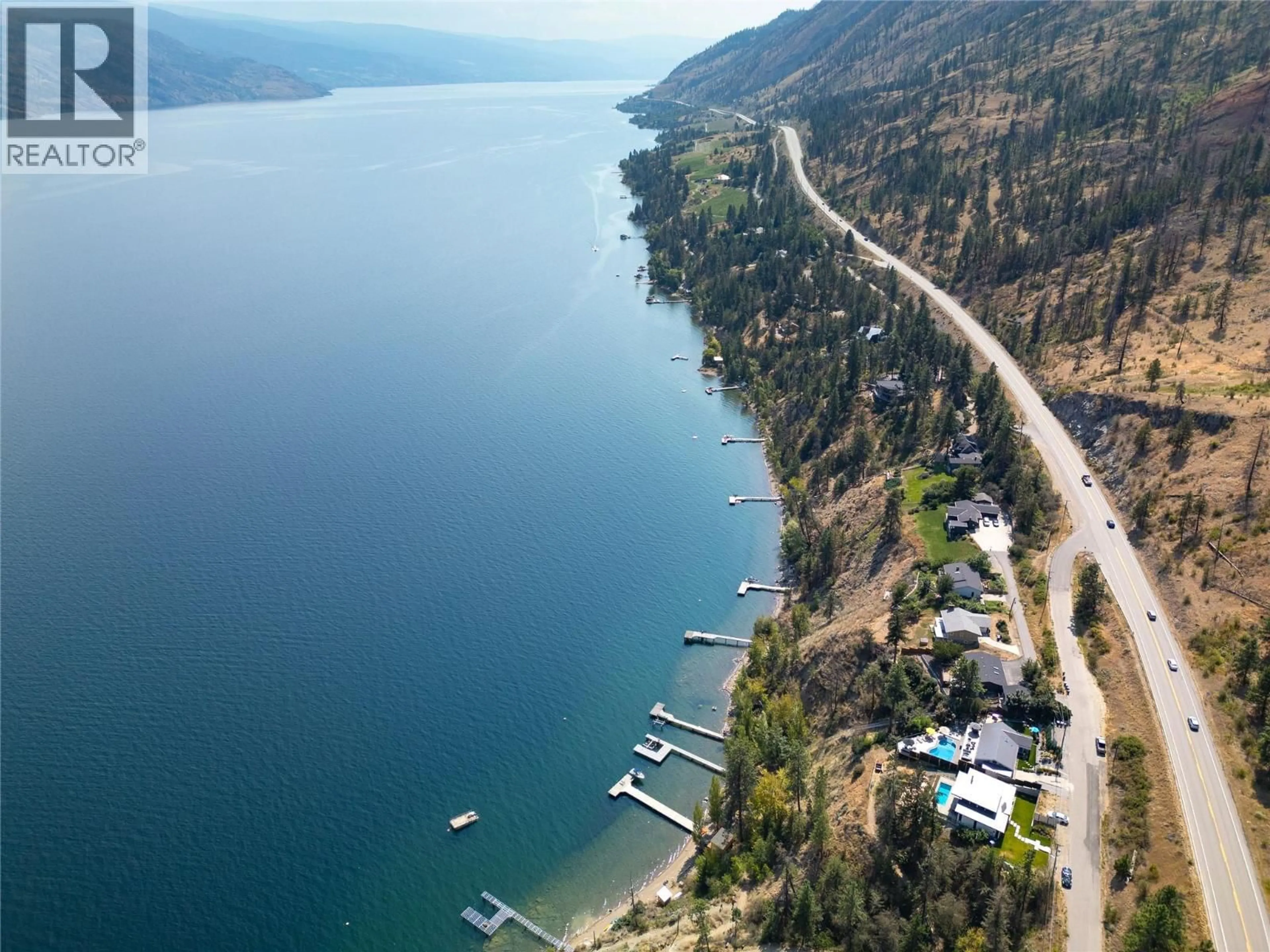 A pic from outside/outdoor area/front of a property/back of a property/a pic from drone, water/lake/river/ocean view for 7192 BRENT ROAD, Peachland British Columbia V0H1X7