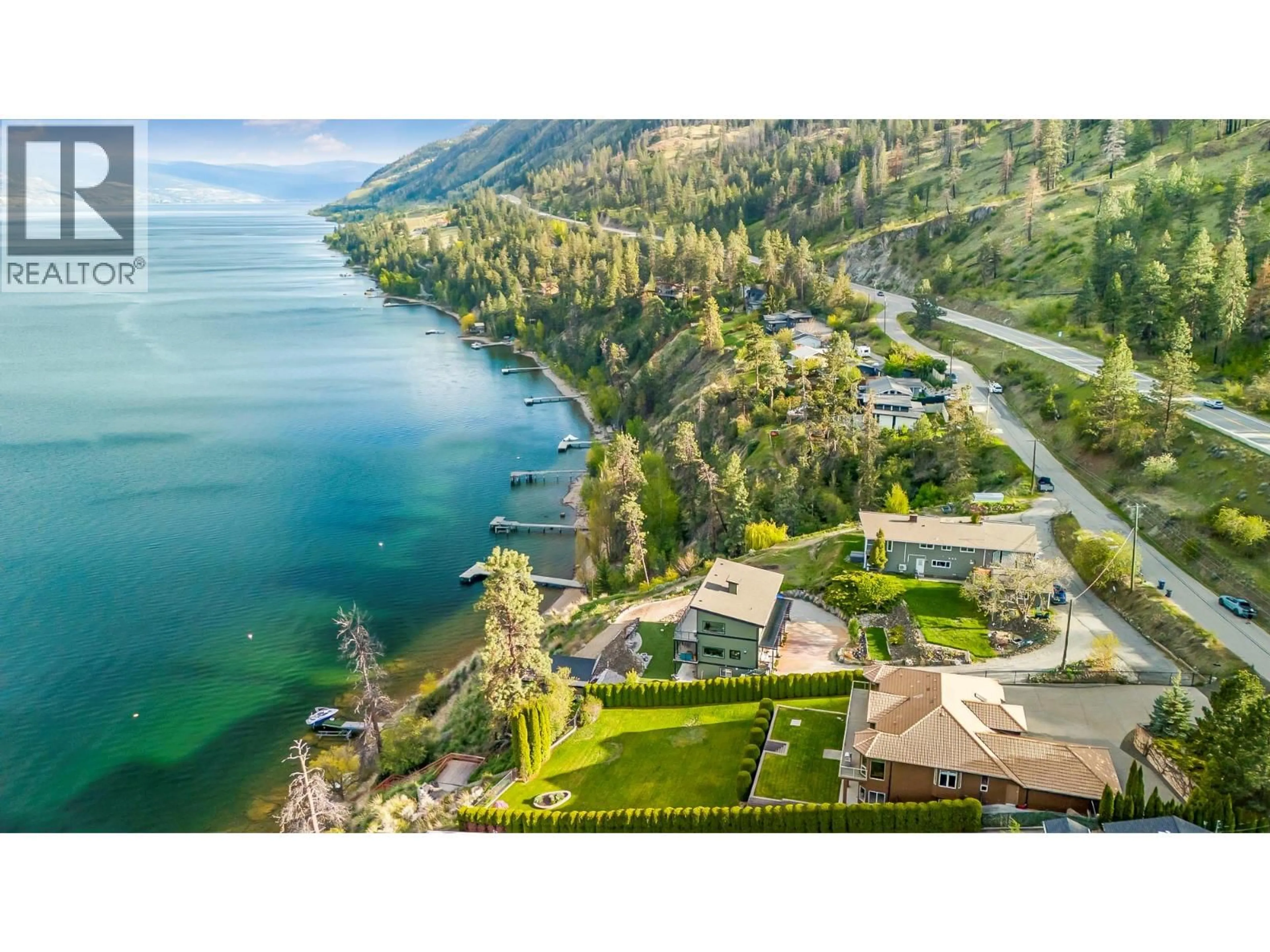 A pic from outside/outdoor area/front of a property/back of a property/a pic from drone, water/lake/river/ocean view for 7178 BRENT ROAD NORTH, Peachland British Columbia V0H1X0
