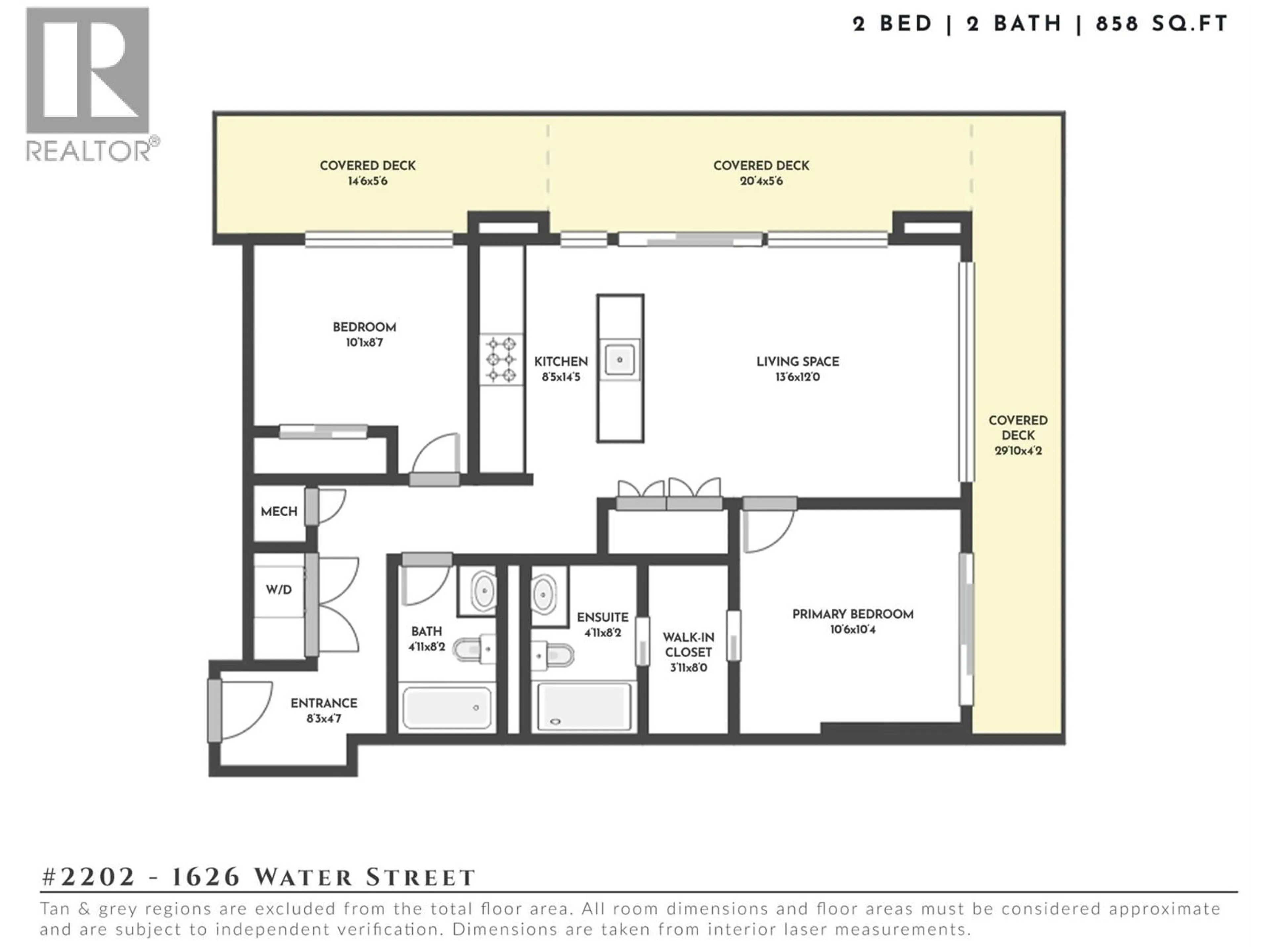 Floor plan for 2202 - 1626 WATER STREET, Kelowna British Columbia V1Y0N7