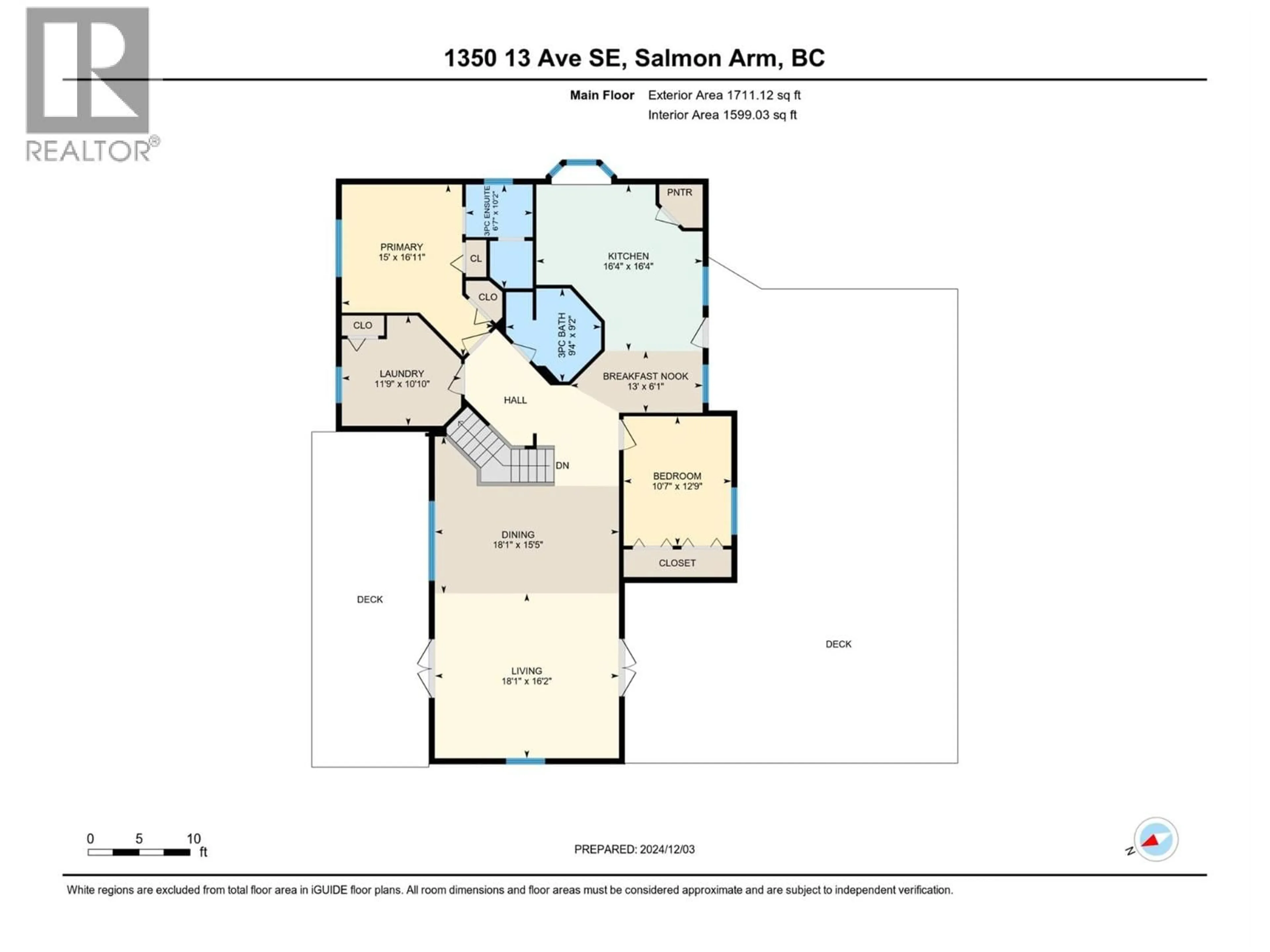 Floor plan for 1350 13 AVENUE SOUTHEAST, Salmon Arm British Columbia V1E2G7