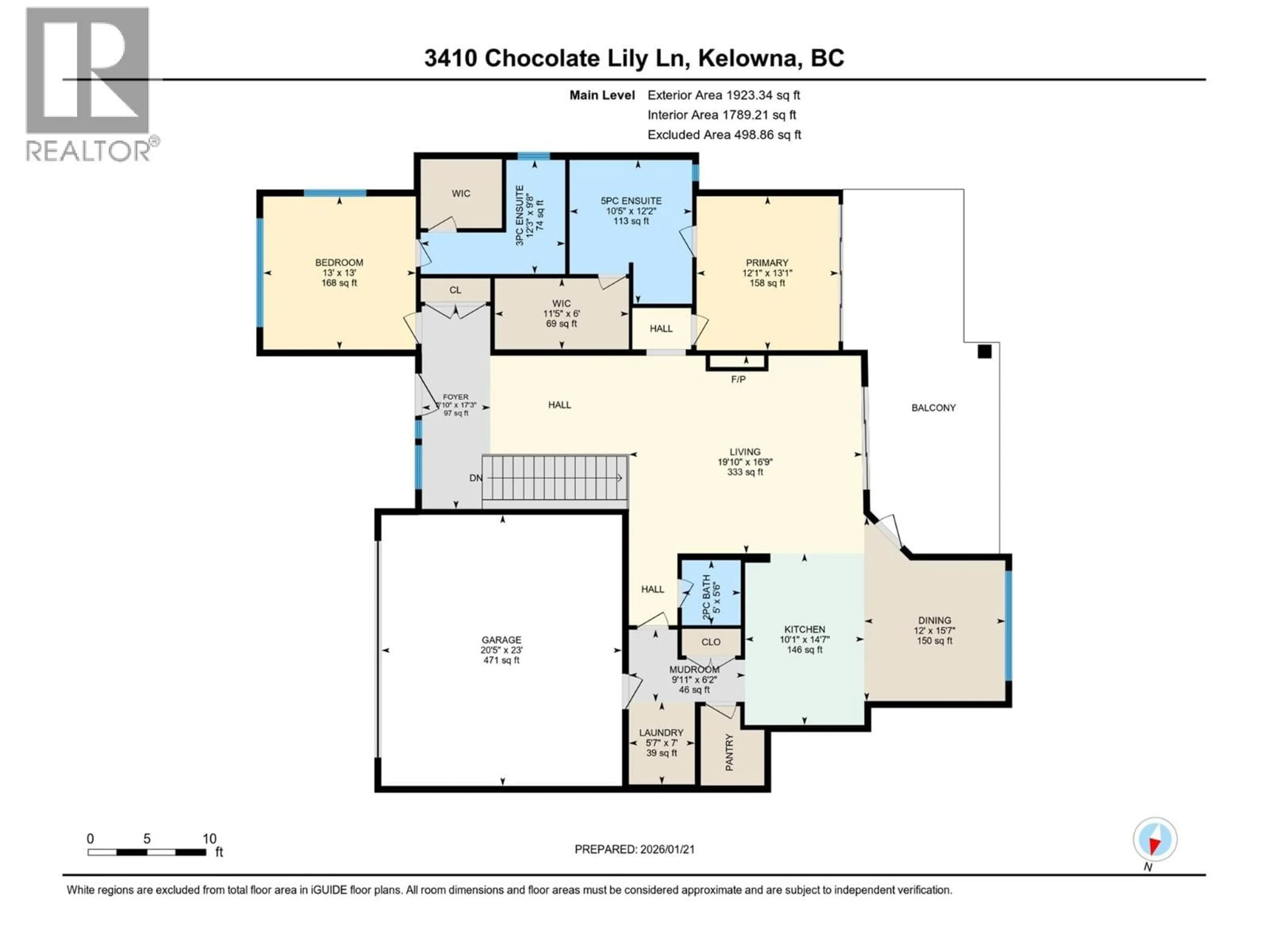 Floor plan for 3410 CHOCOLATE LILY LANE, Kelowna British Columbia V1V3G1