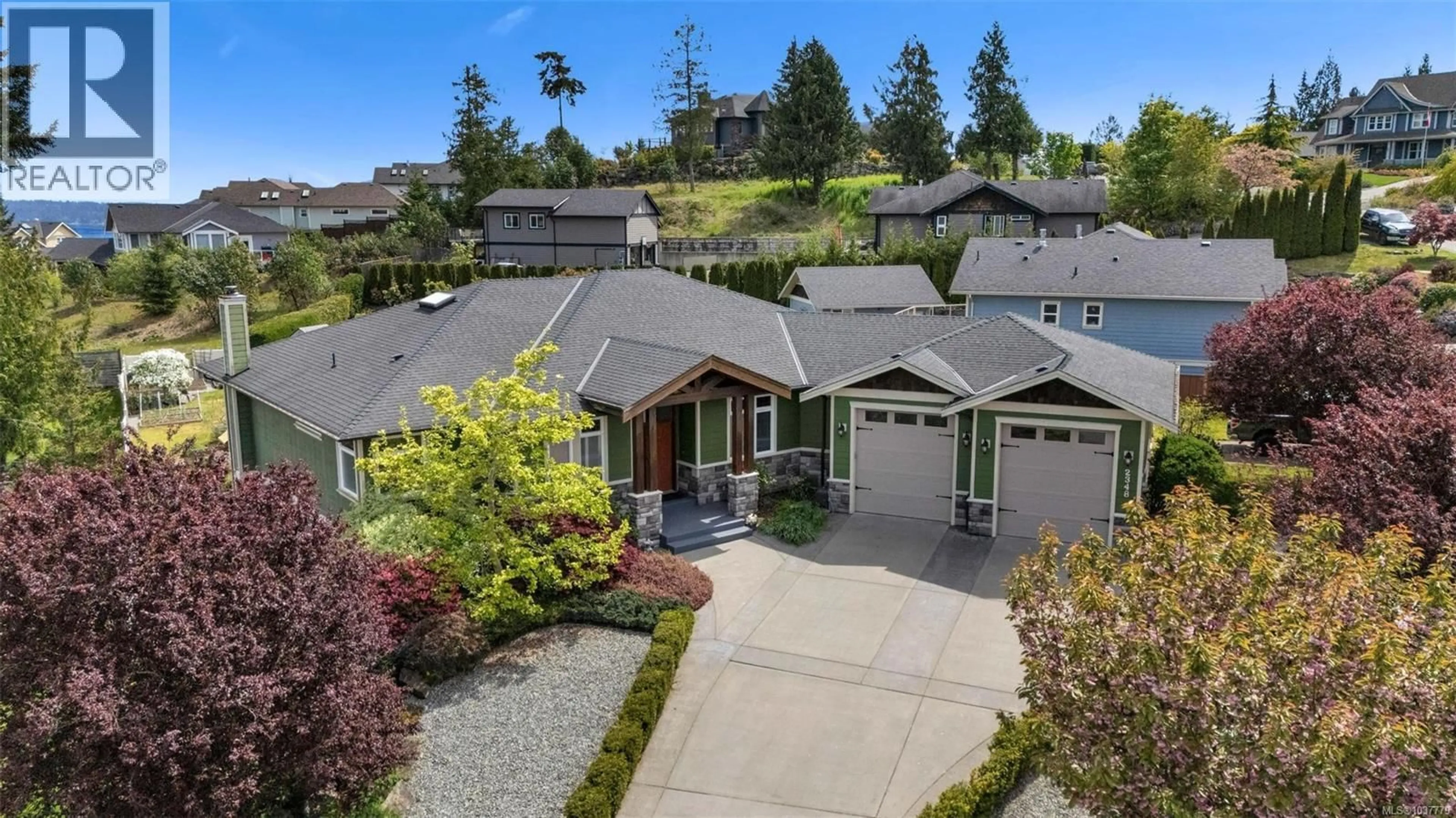 A pic from outside/outdoor area/front of a property/back of a property/a pic from drone, street for 2348 COOPERS HAWK RISE, Mill Bay British Columbia V8H1H7
