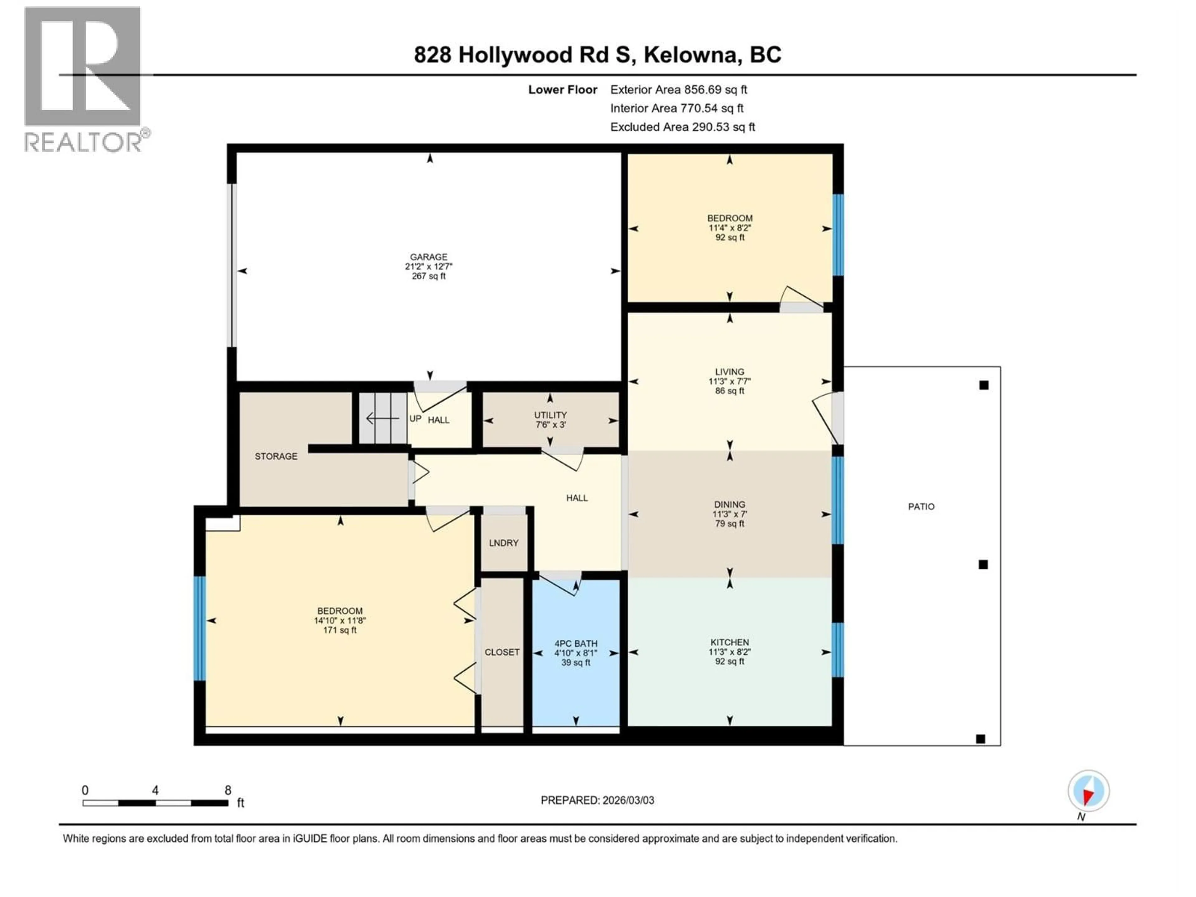 Floor plan for 828 HOLLYWOOD ROAD SOUTH, Kelowna British Columbia V1X3T5
