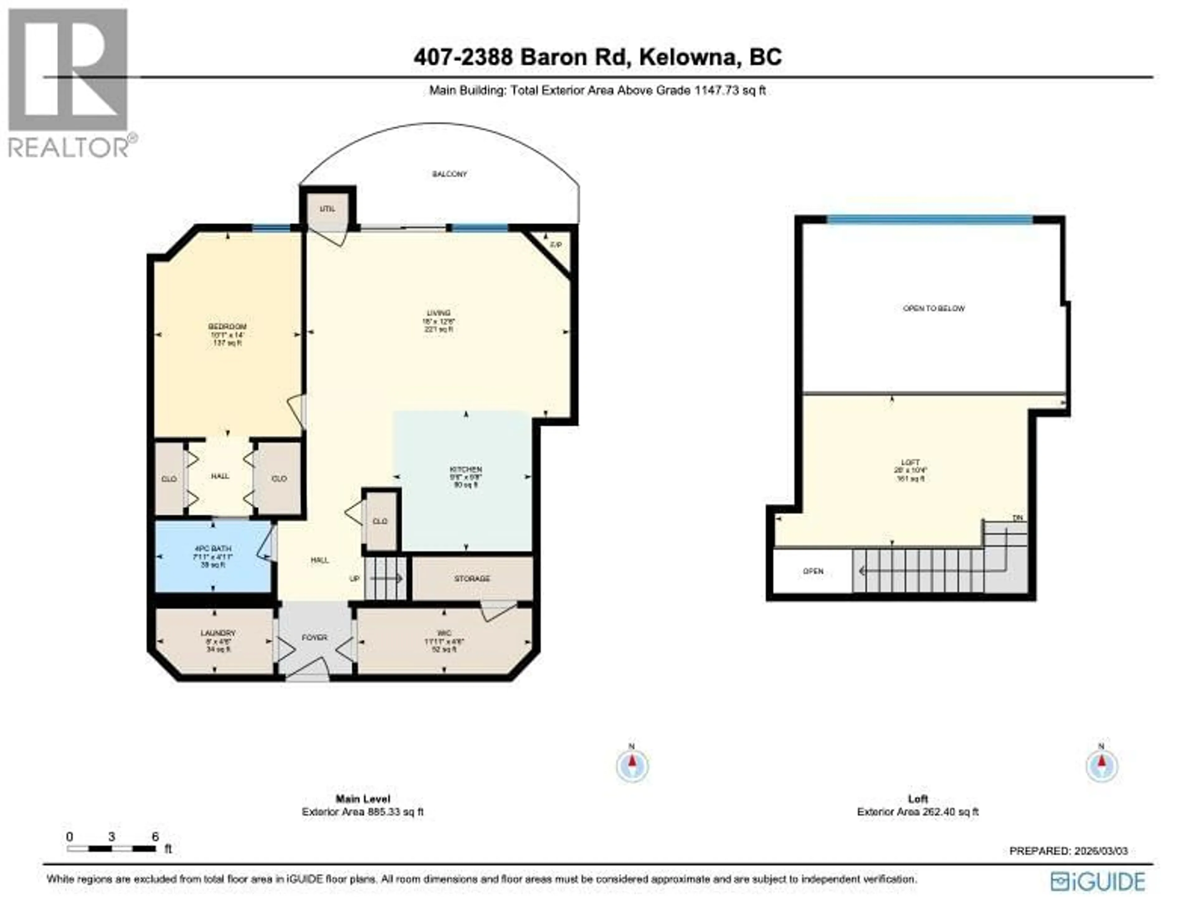 Floor plan for 407 - 2388 BARON ROAD, Kelowna British Columbia V1X6X4