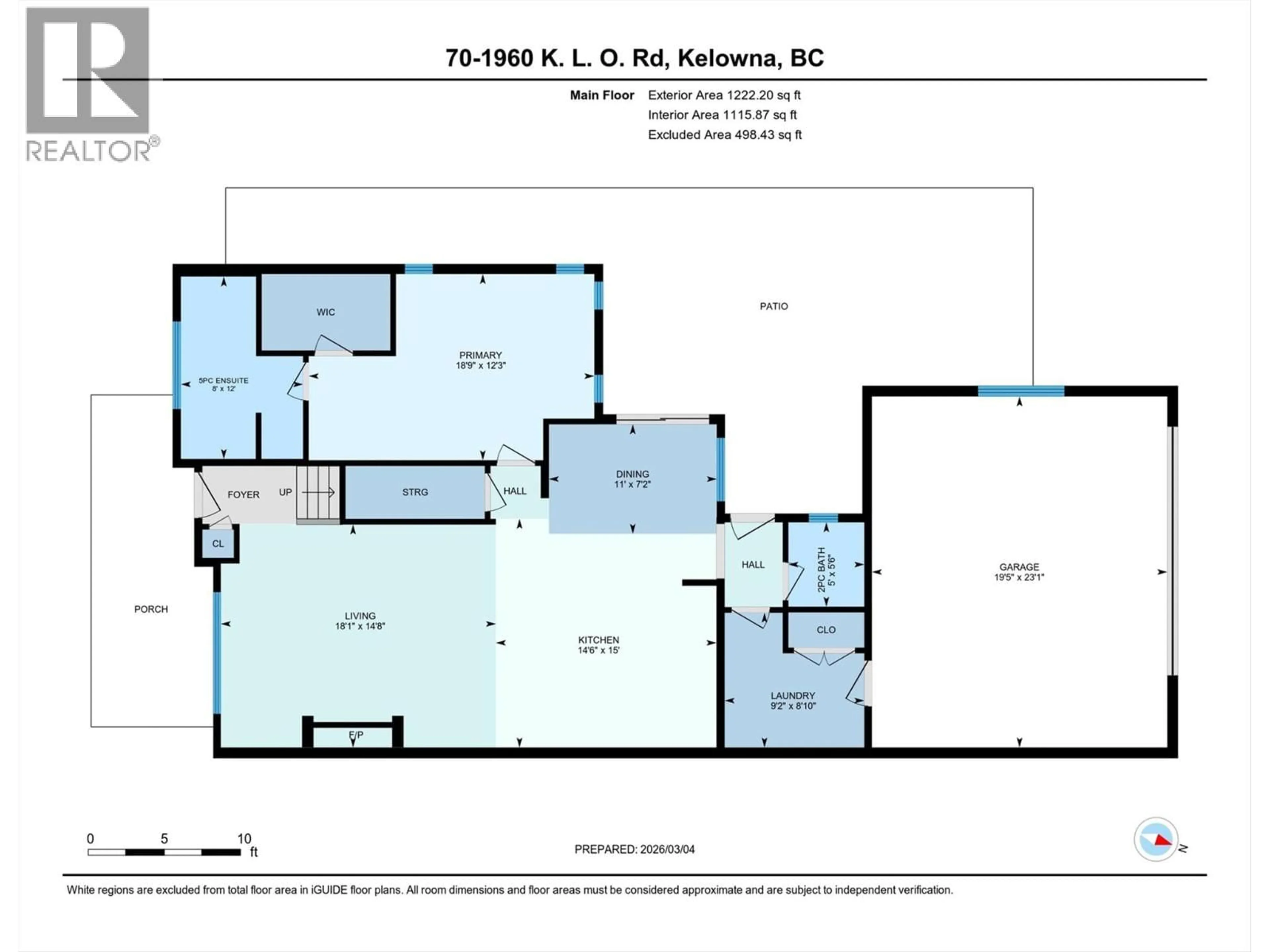 Floor plan for 70 - 1960 KLO ROAD, Kelowna British Columbia V1W5L2