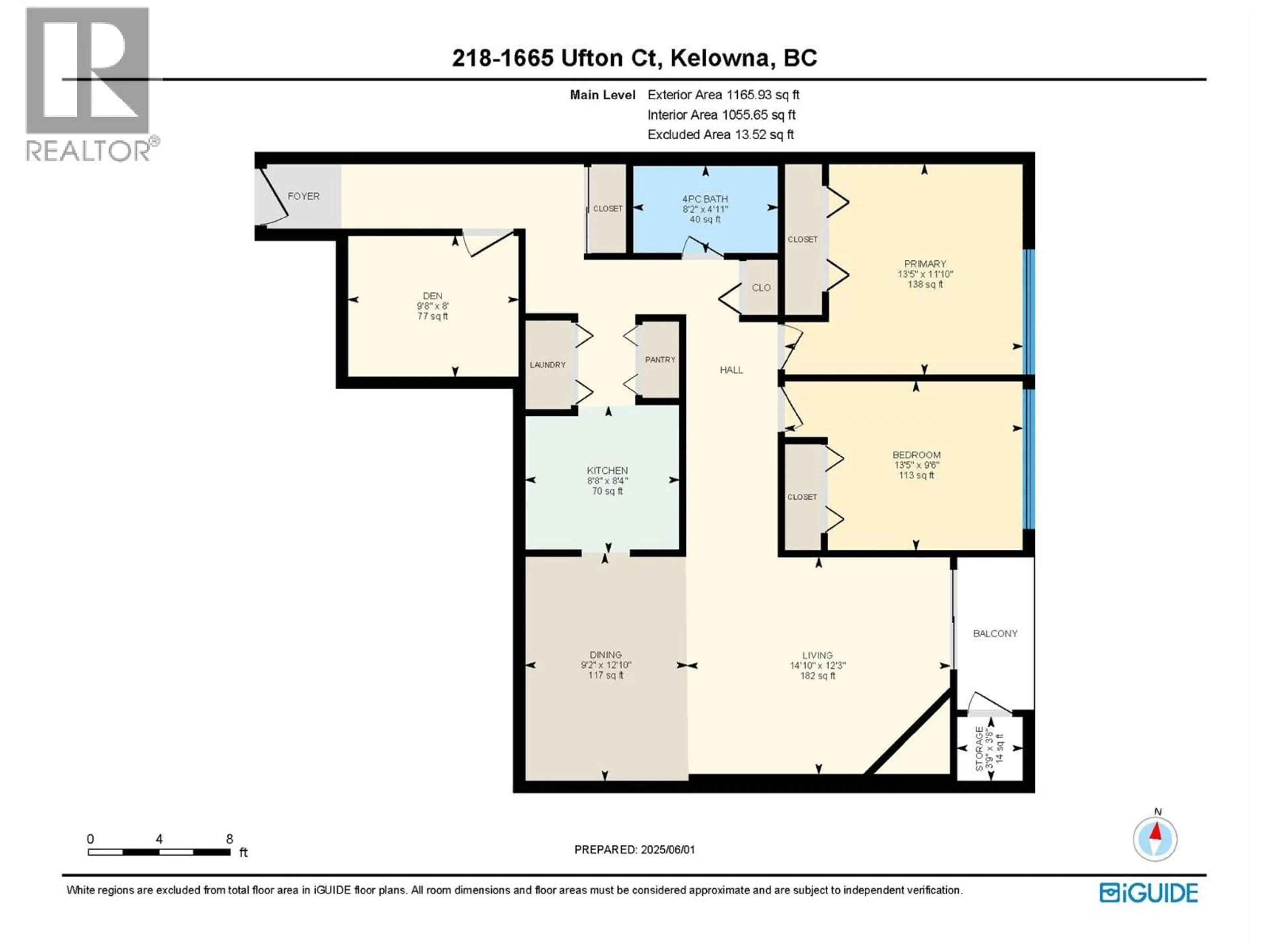 Floor plan for 218 - 1665 UFTON COURT, Kelowna British Columbia V1Y8G7