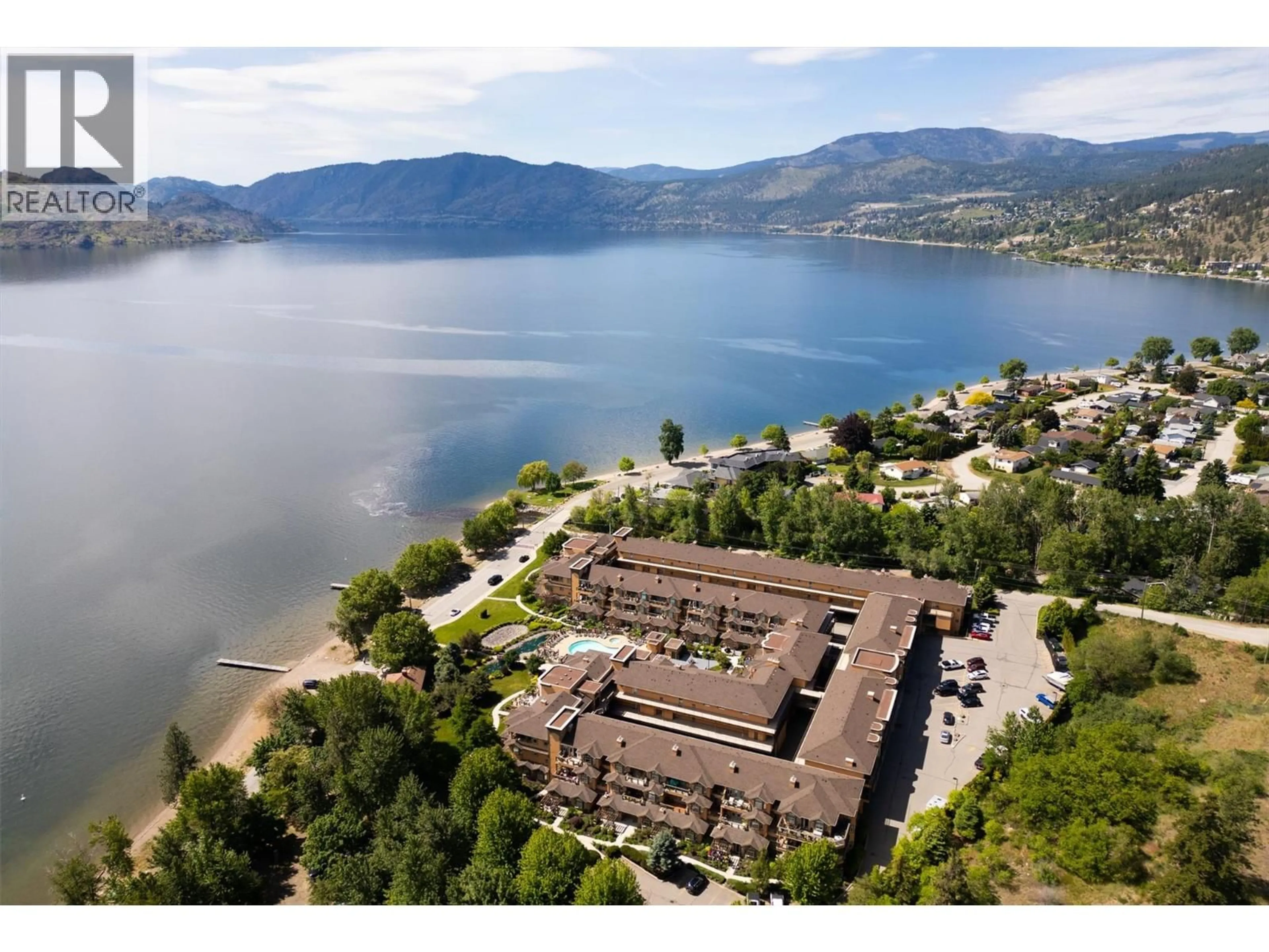 A pic from outside/outdoor area/front of a property/back of a property/a pic from drone, water/lake/river/ocean view for 314 - 3996 BEACH AVENUE, Peachland British Columbia V0H1X5