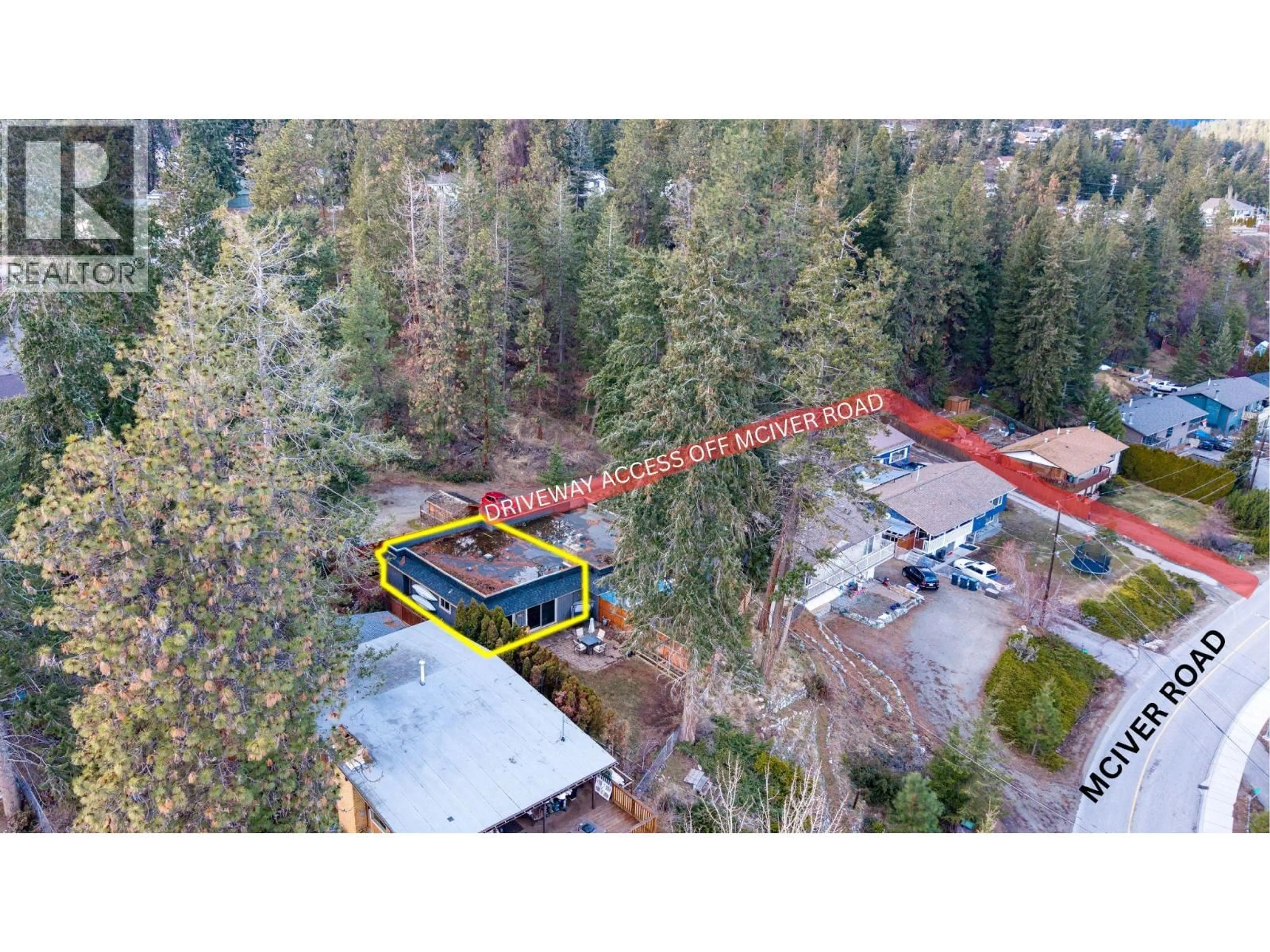 A pic from outside/outdoor area/front of a property/back of a property/a pic from drone, street for 3472 MCIVER ROAD, West Kelowna British Columbia V4T1H8
