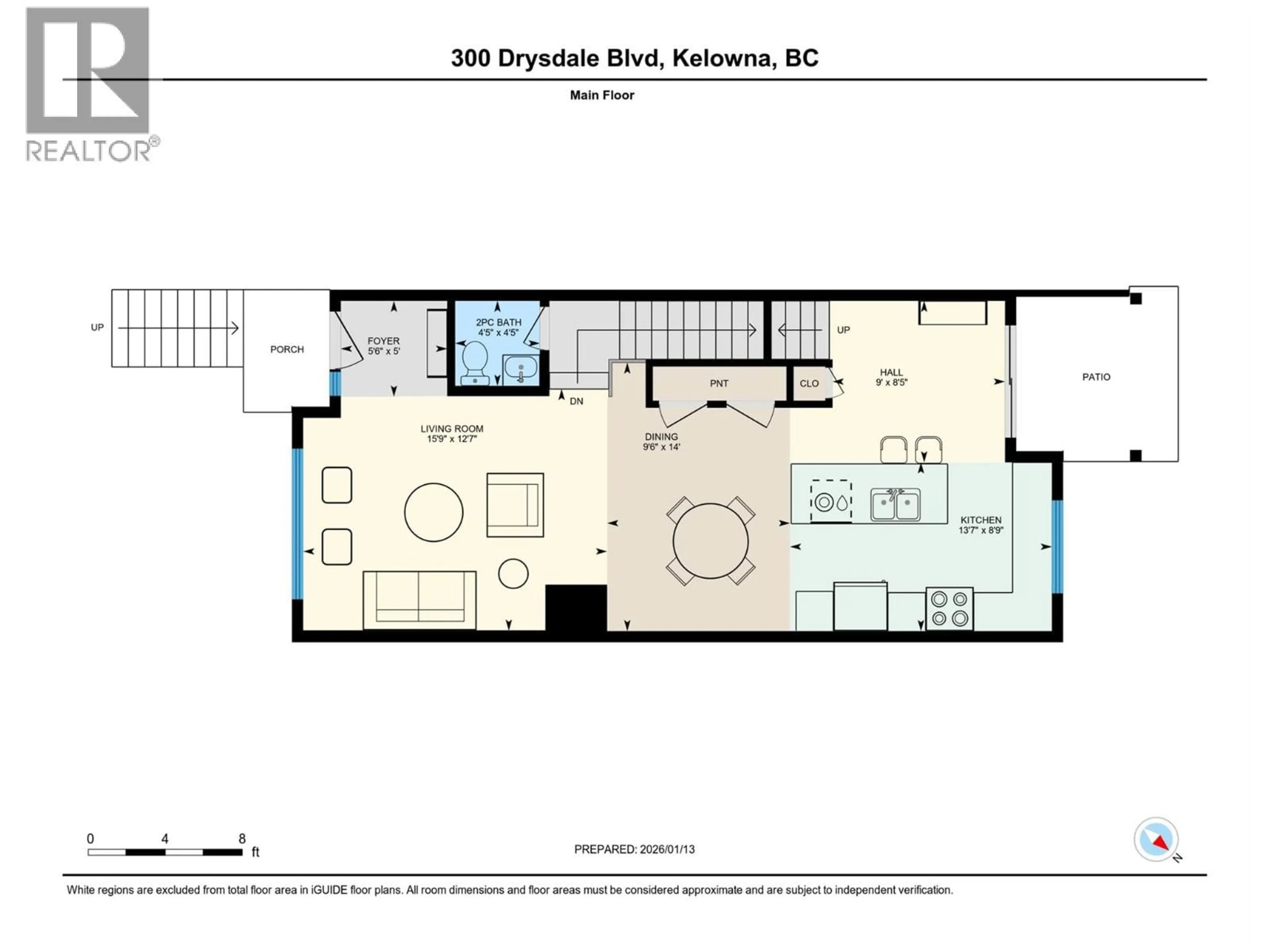 Floor plan for 3 - 300 DRYSDALE BOULEVARD, Kelowna British Columbia V1V3E6