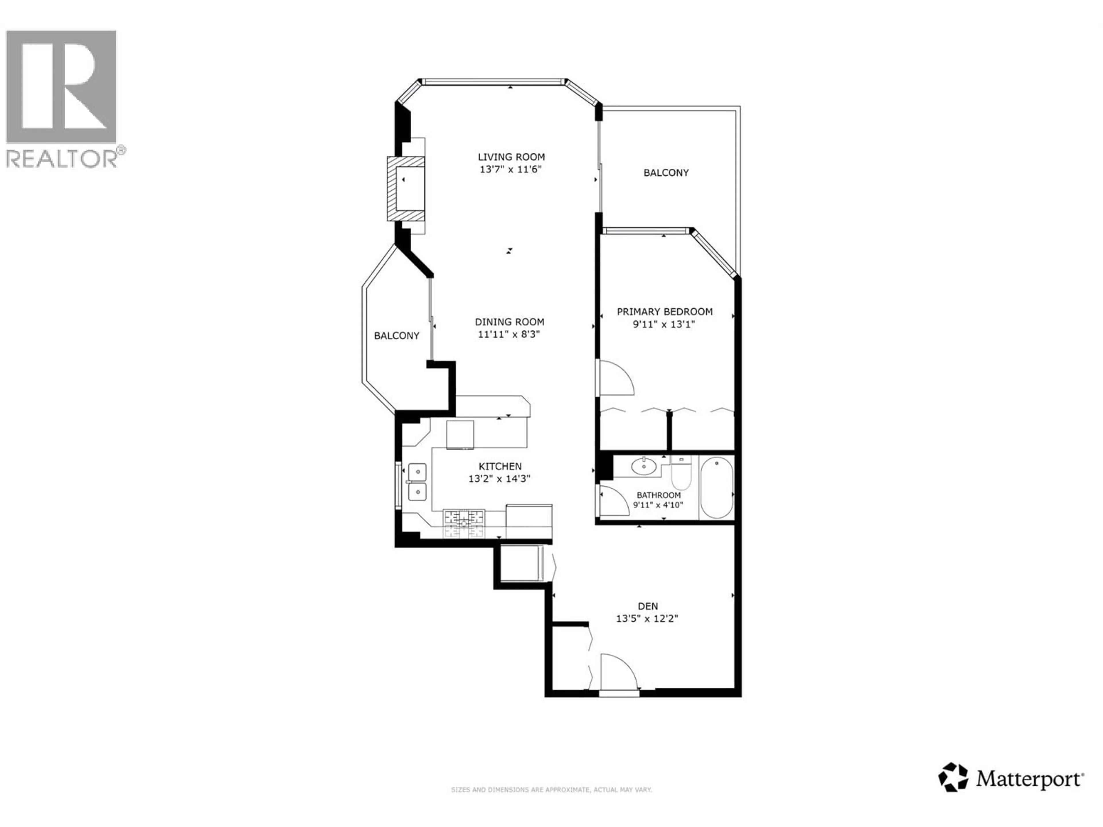 Floor plan for 803 - 1128 SUNSET DRIVE, Kelowna British Columbia V1Y9R7