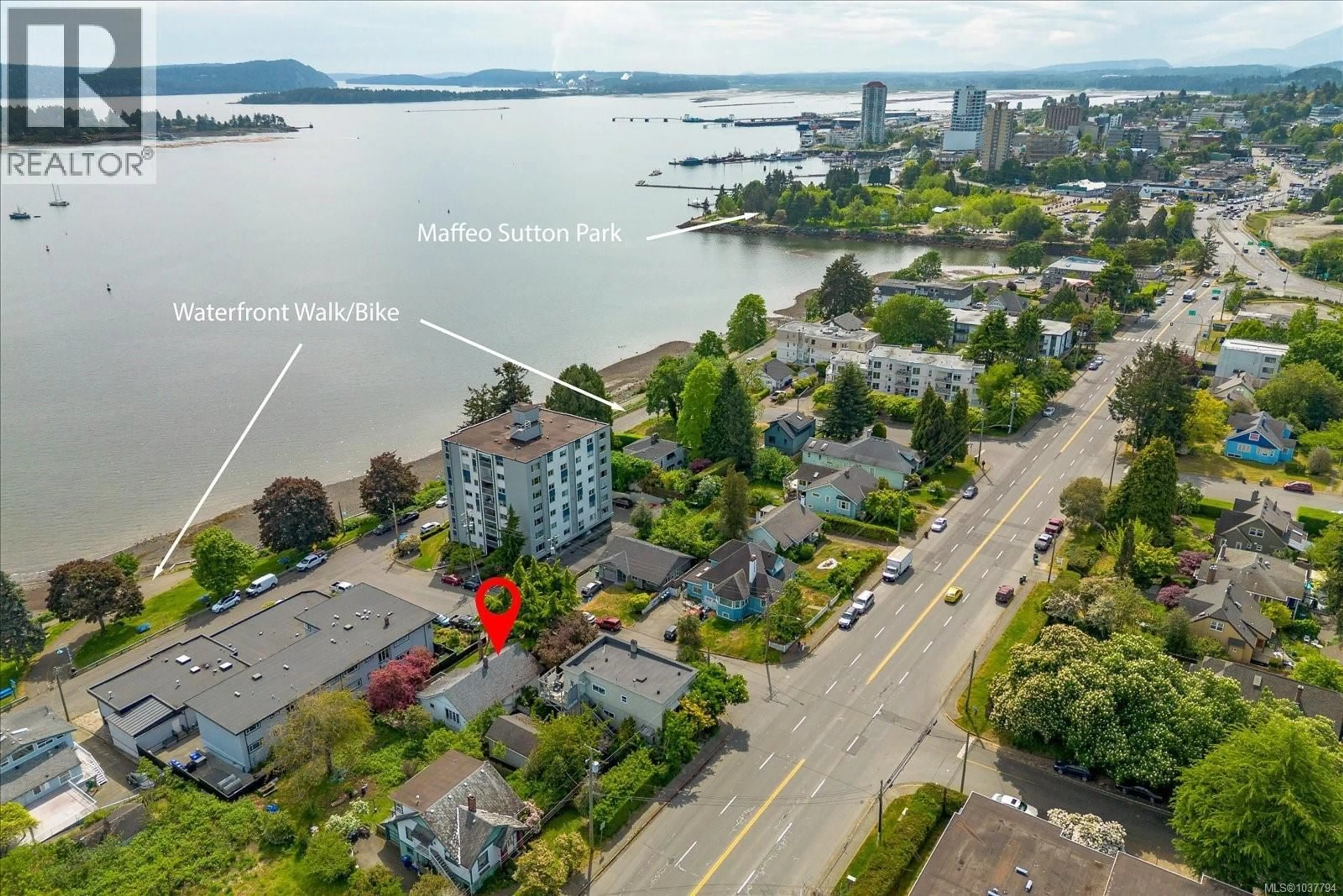 A pic from outside/outdoor area/front of a property/back of a property/a pic from drone, water/lake/river/ocean view for 50 MOUNT BENSON STREET, Nanaimo British Columbia V9S4C4