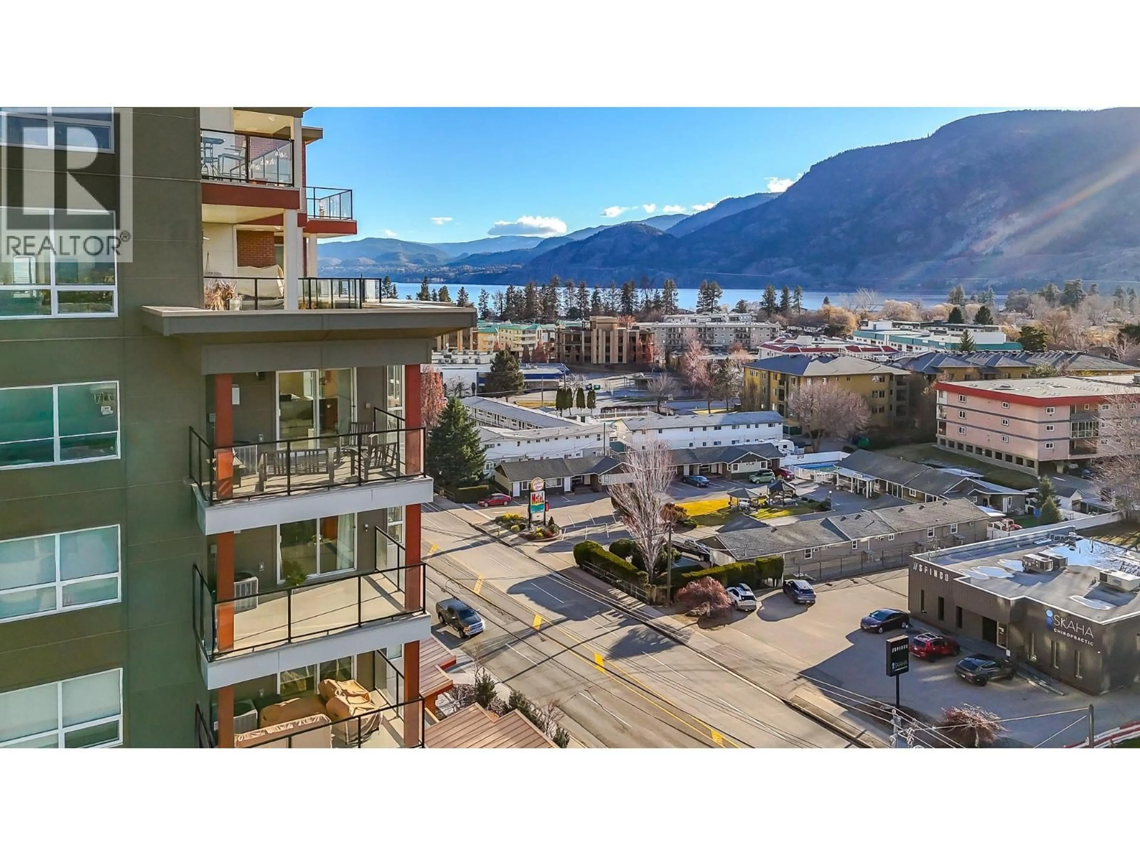 A pic from outside/outdoor area/front of a property/back of a property/a pic from drone, mountain view for 1003 - 3346 SKAHA LAKE ROAD, Penticton British Columbia V2A6G4