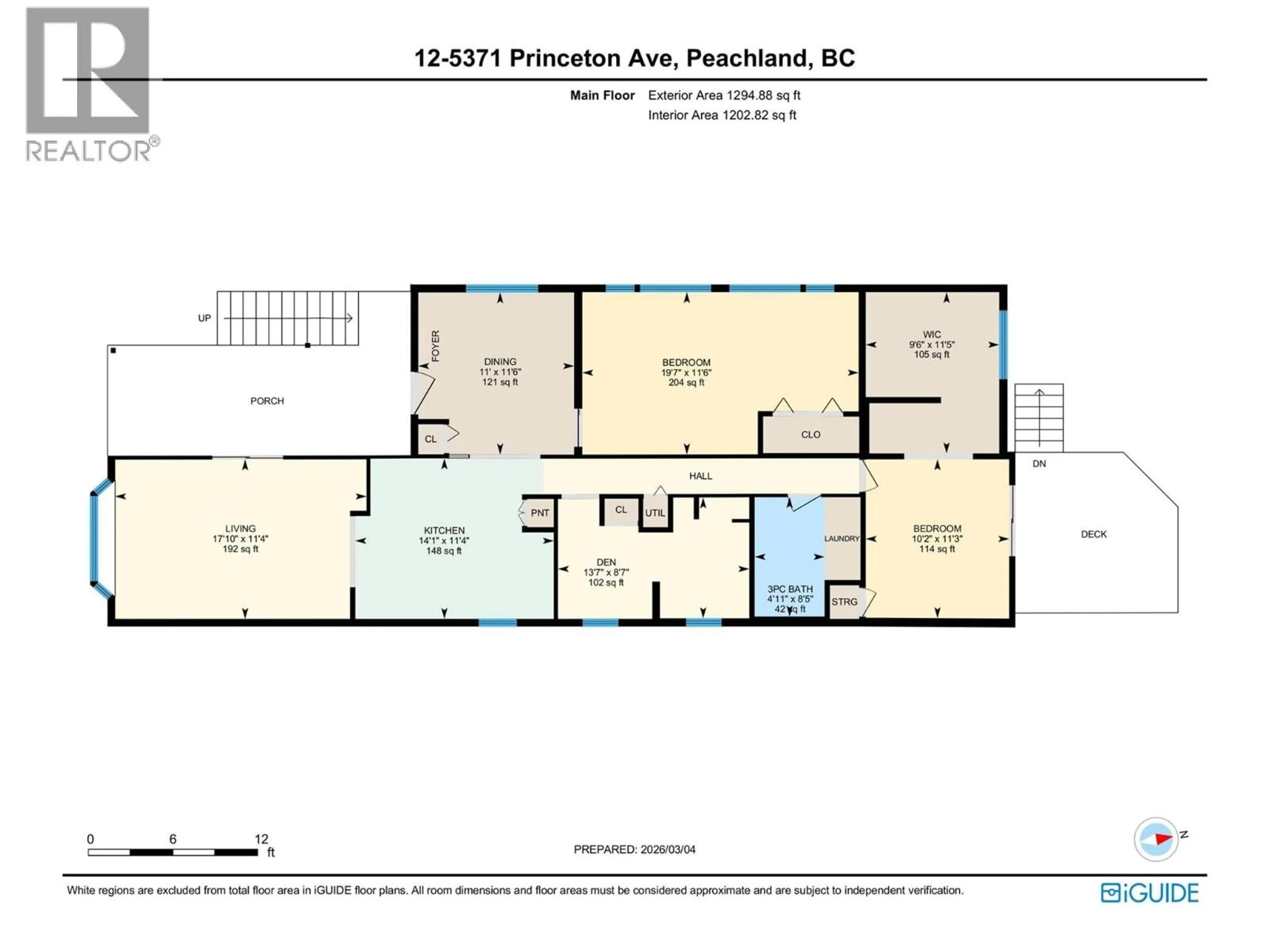 Floor plan for 12 - 5371 PRINCETON AVENUE, Peachland British Columbia V0H1X8