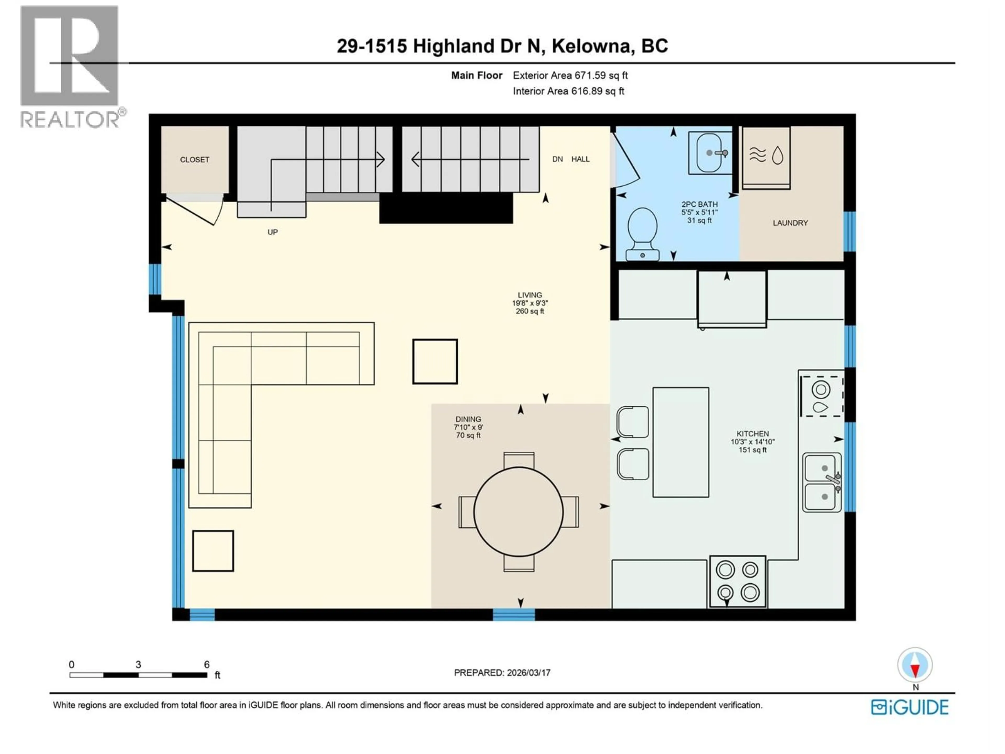 Floor plan for 29 - 1515 HIGHLAND DRIVE NORTH, Kelowna British Columbia V1Y0C9