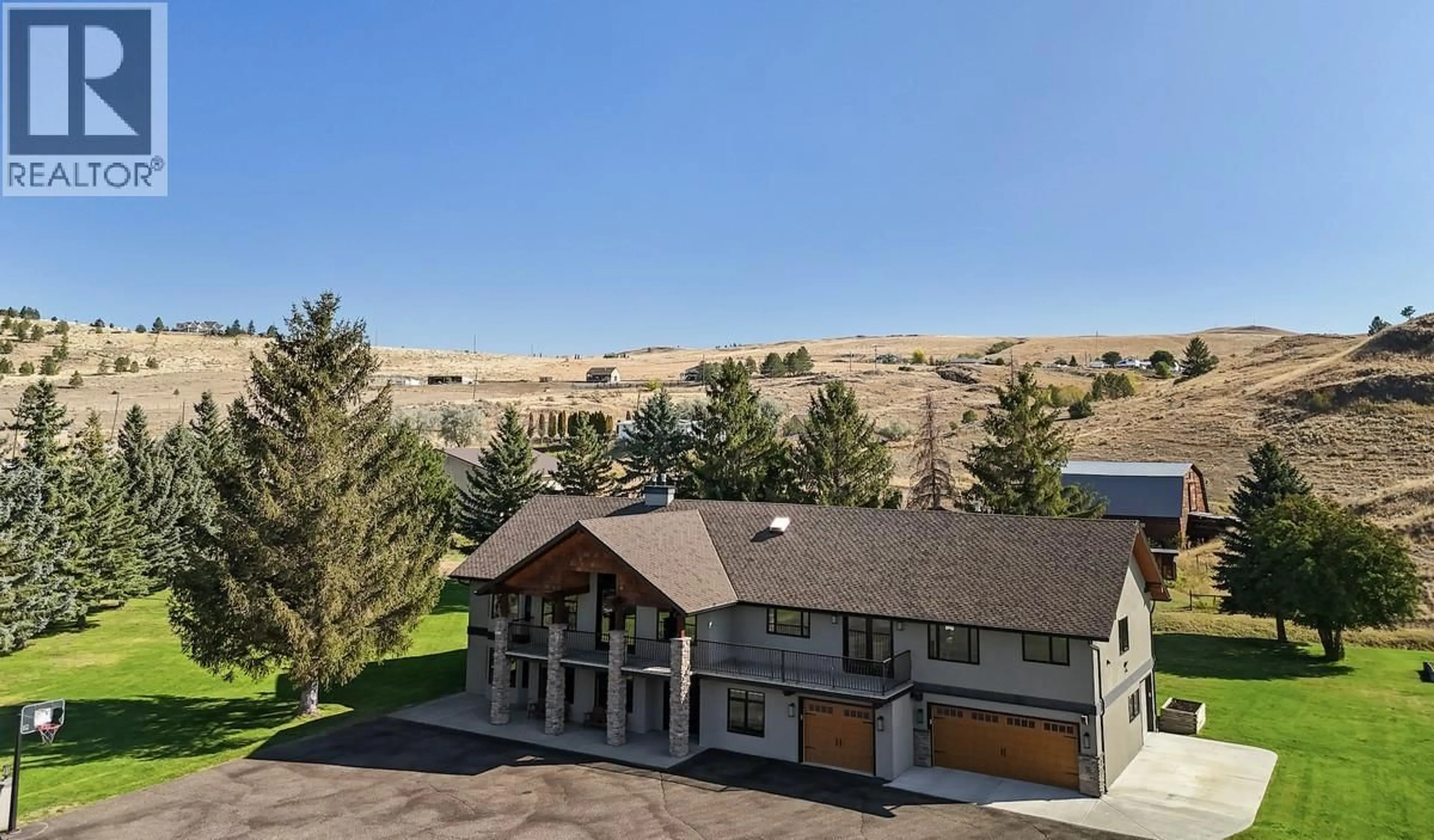 A pic from outside/outdoor area/front of a property/back of a property/a pic from drone, mountain view for 945 SIMMS ROAD, Kamloops British Columbia V0E2A0
