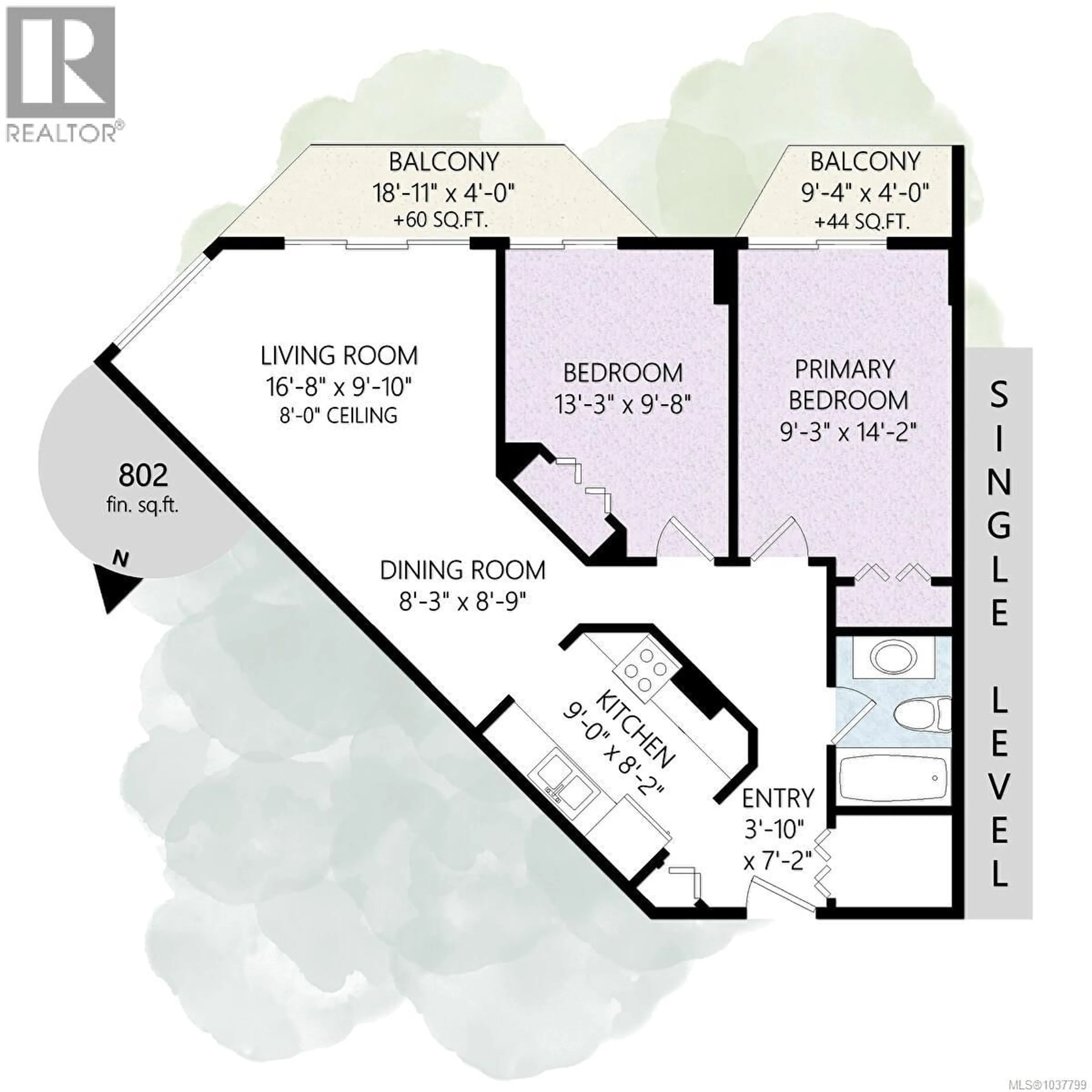 Floor plan for 1510 - 620 TORONTO STREET, Victoria British Columbia V8V1P7