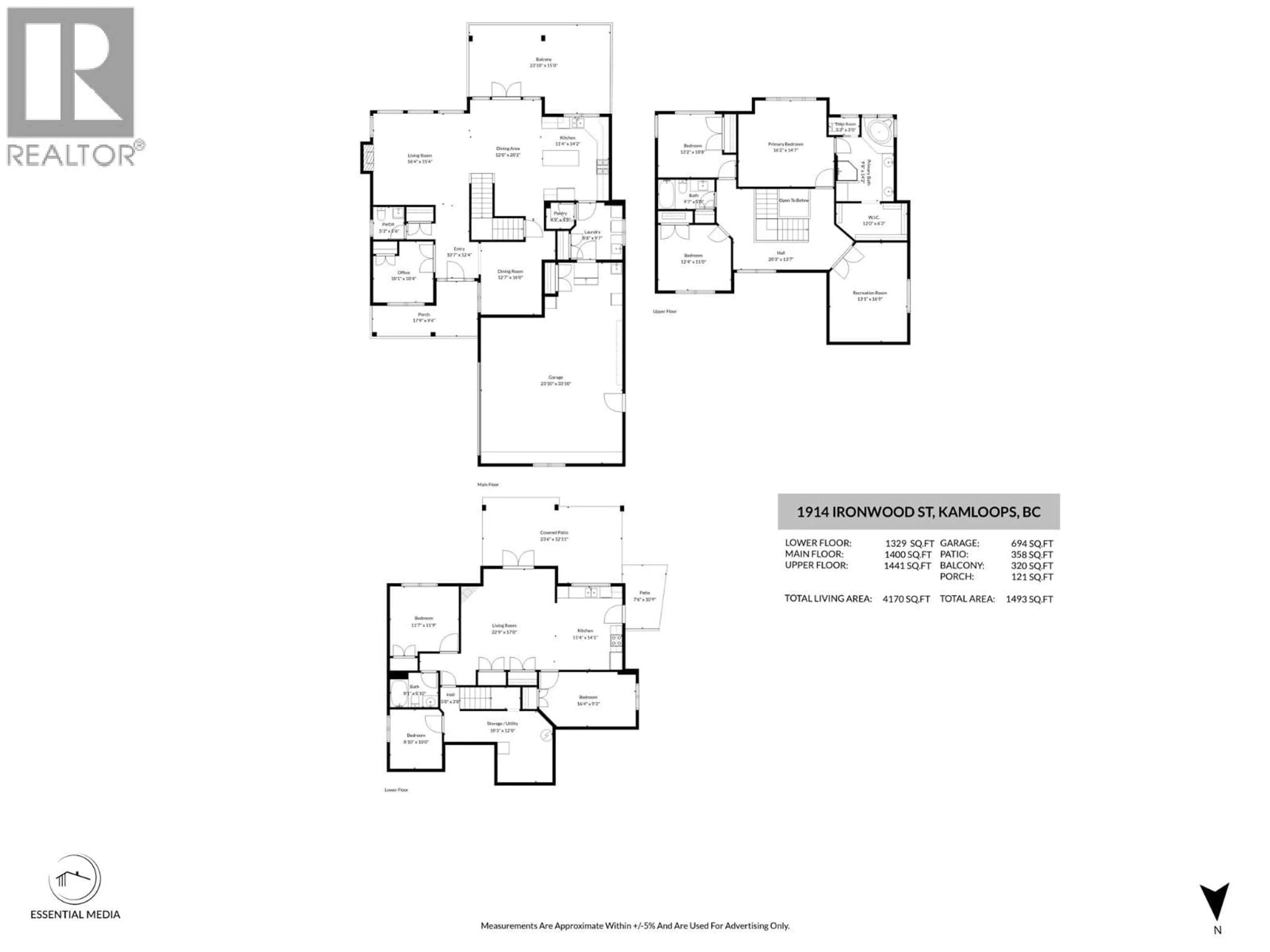 Floor plan for 1914 IRONWOOD STREET, Kamloops British Columbia V2H0A6
