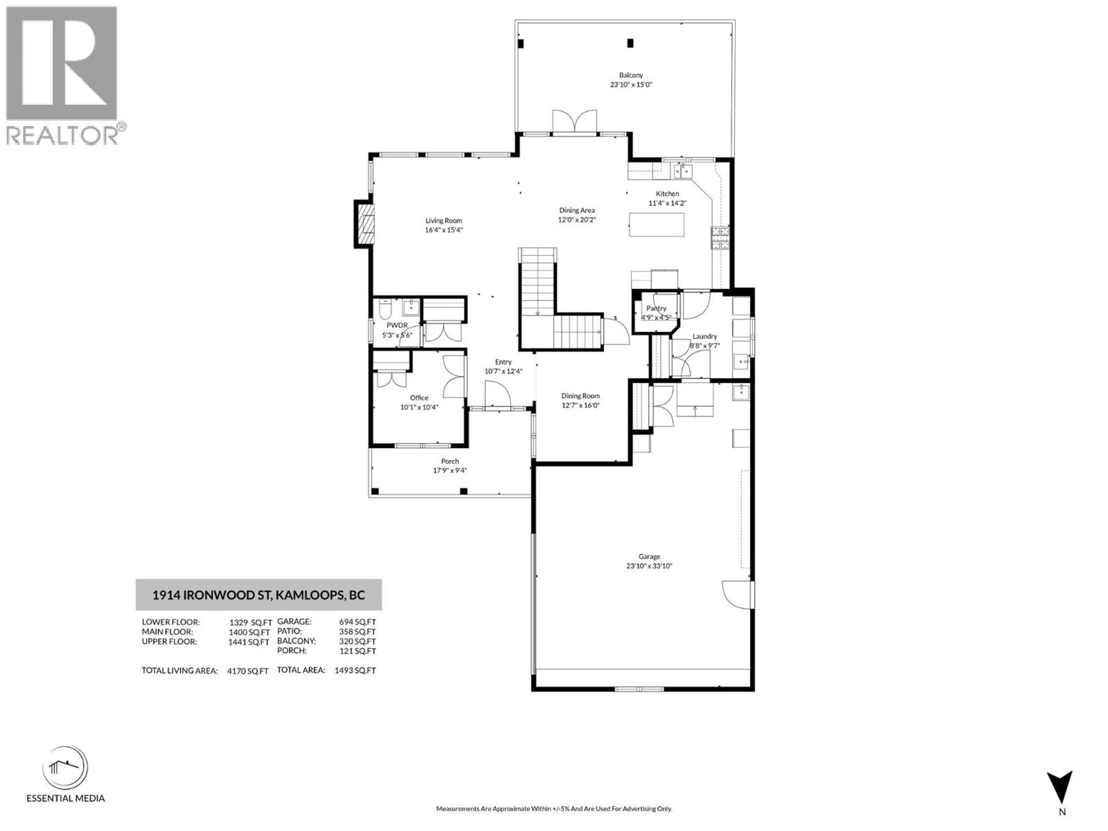 Floor plan for 1914 IRONWOOD STREET, Kamloops British Columbia V2H0A6