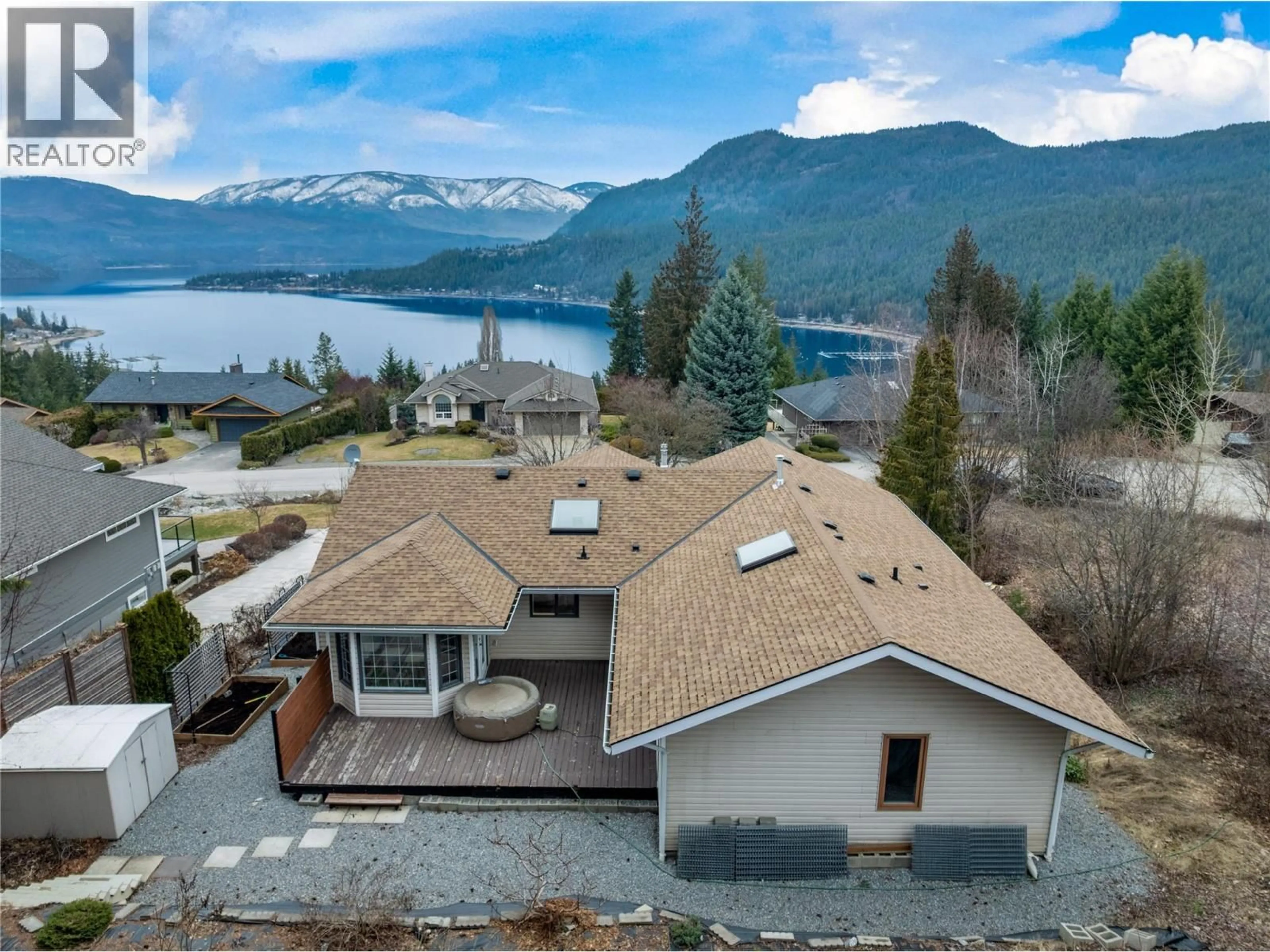 A pic from outside/outdoor area/front of a property/back of a property/a pic from drone, water/lake/river/ocean view for 2620 GRAND VIEW PLACE, Blind Bay British Columbia V0E1H2