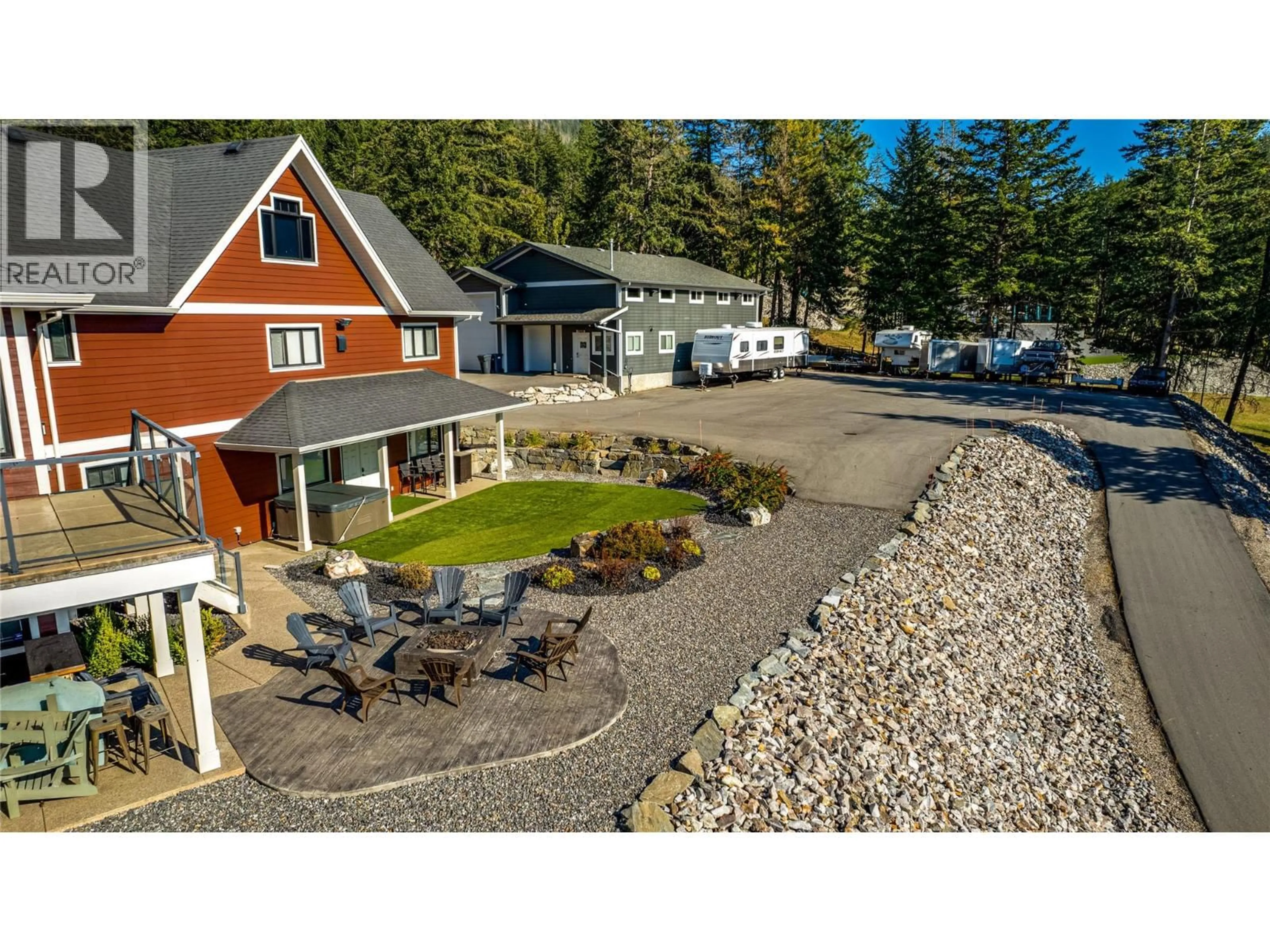 A pic from outside/outdoor area/front of a property/back of a property/a pic from drone, unknown for 6054 LYNX DRIVE, Vernon British Columbia V1B3J5