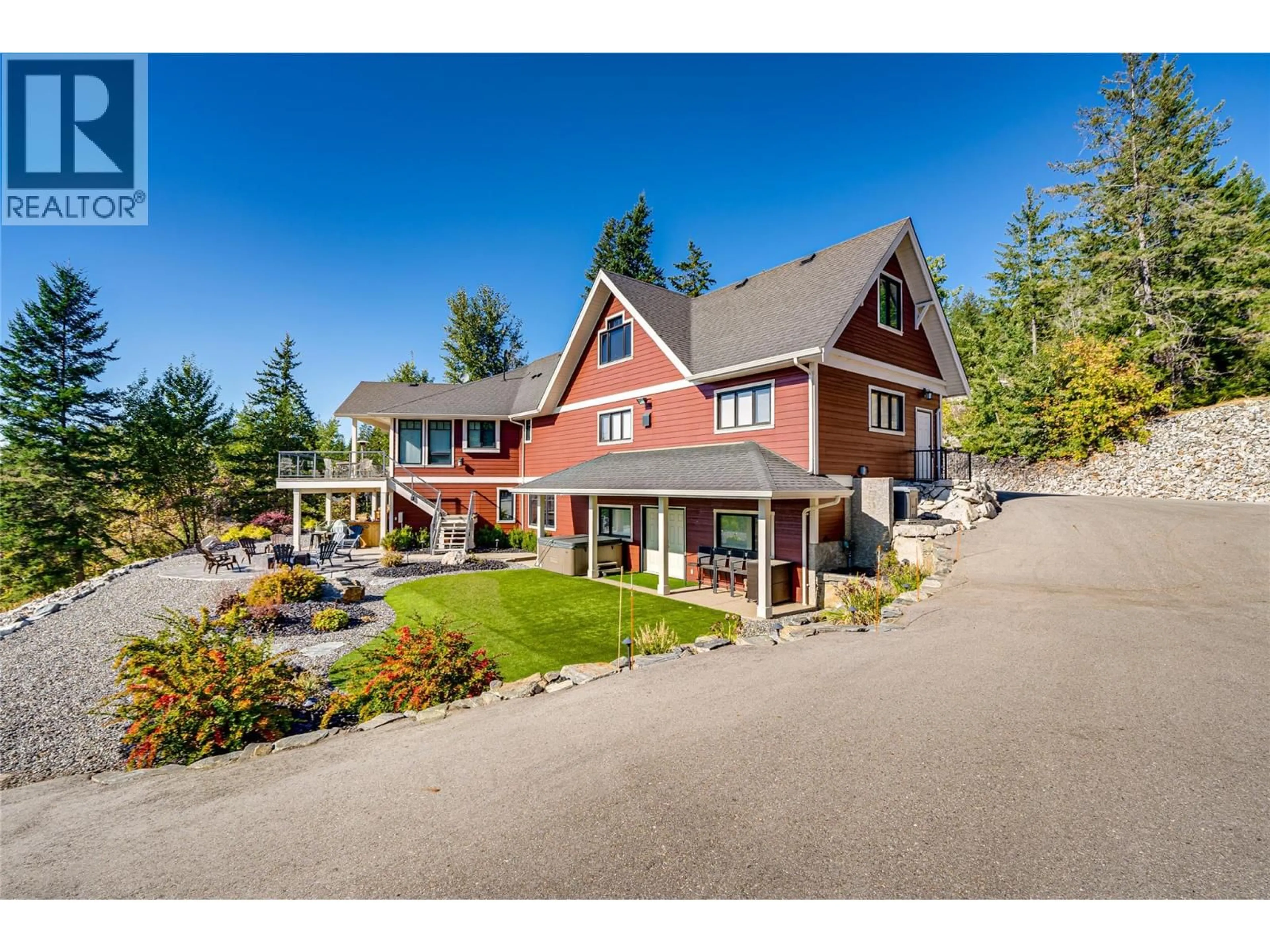 A pic from outside/outdoor area/front of a property/back of a property/a pic from drone, unknown for 6054 LYNX DRIVE, Vernon British Columbia V1B3J5