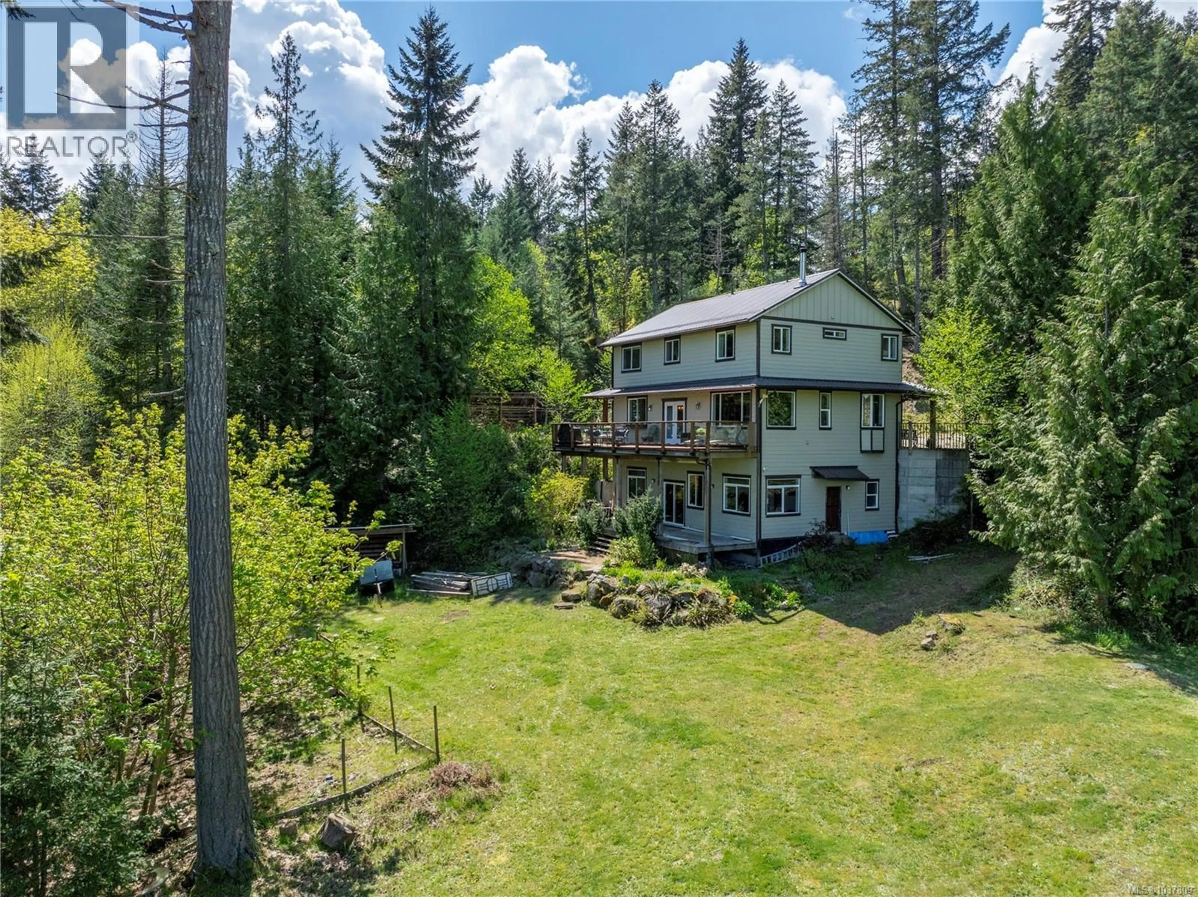 A pic from outside/outdoor area/front of a property/back of a property/a pic from drone, forest/trees view for 2500 MYLES LAKE ROAD, Nanaimo British Columbia V9X1E7