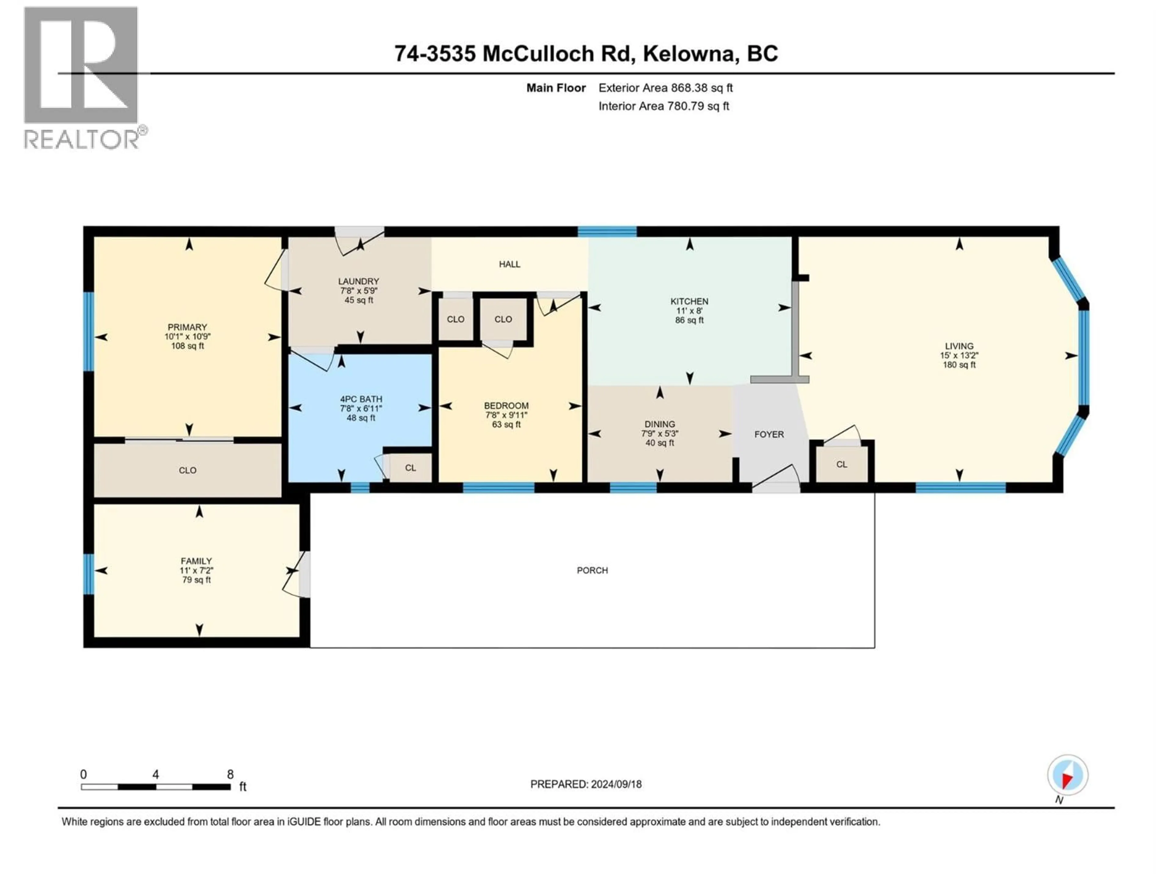 Floor plan for 74 - 3535 MCCULLOCH ROAD, Kelowna British Columbia V1W4R6