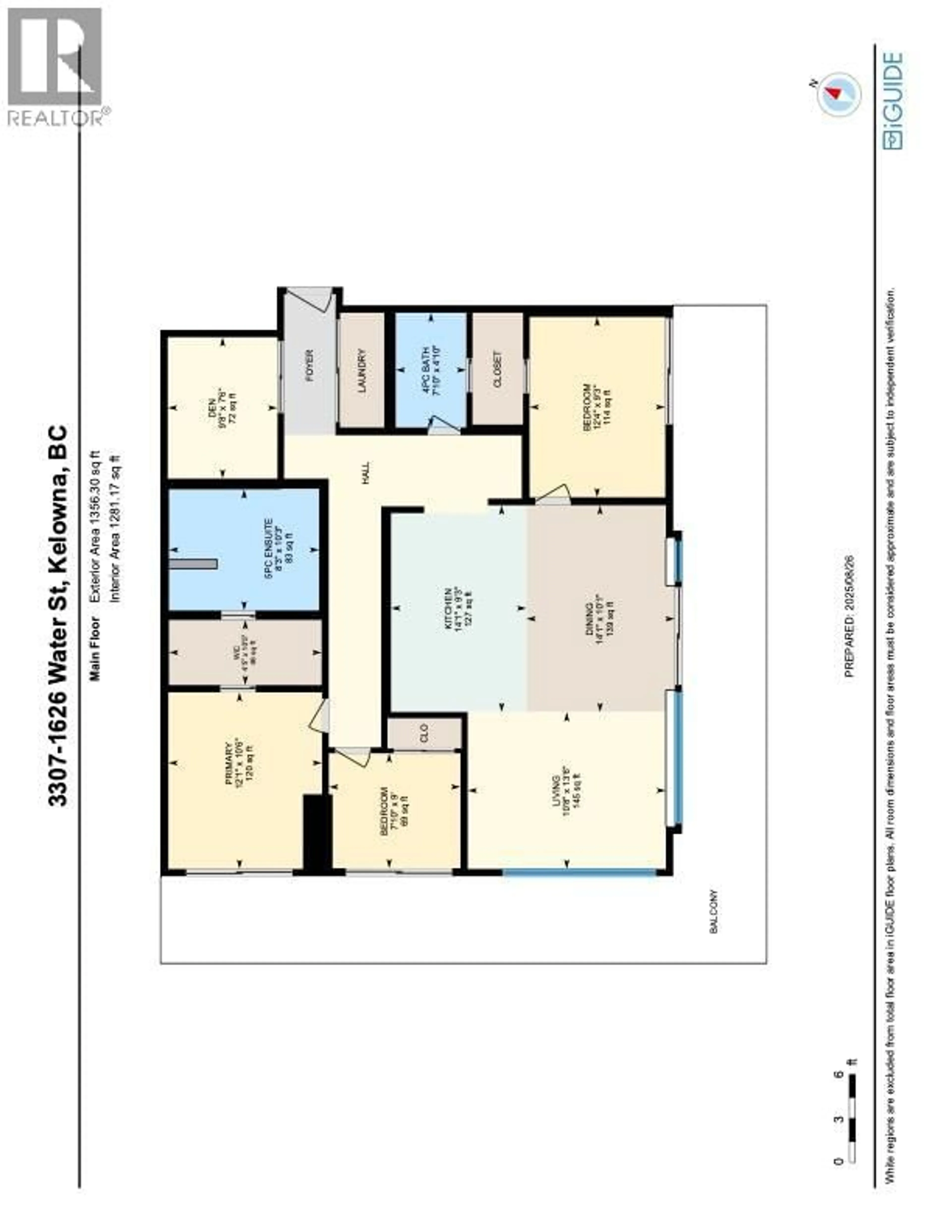 Floor plan for 3307 - 1626 WATER STREET, Kelowna British Columbia V1Y0N7