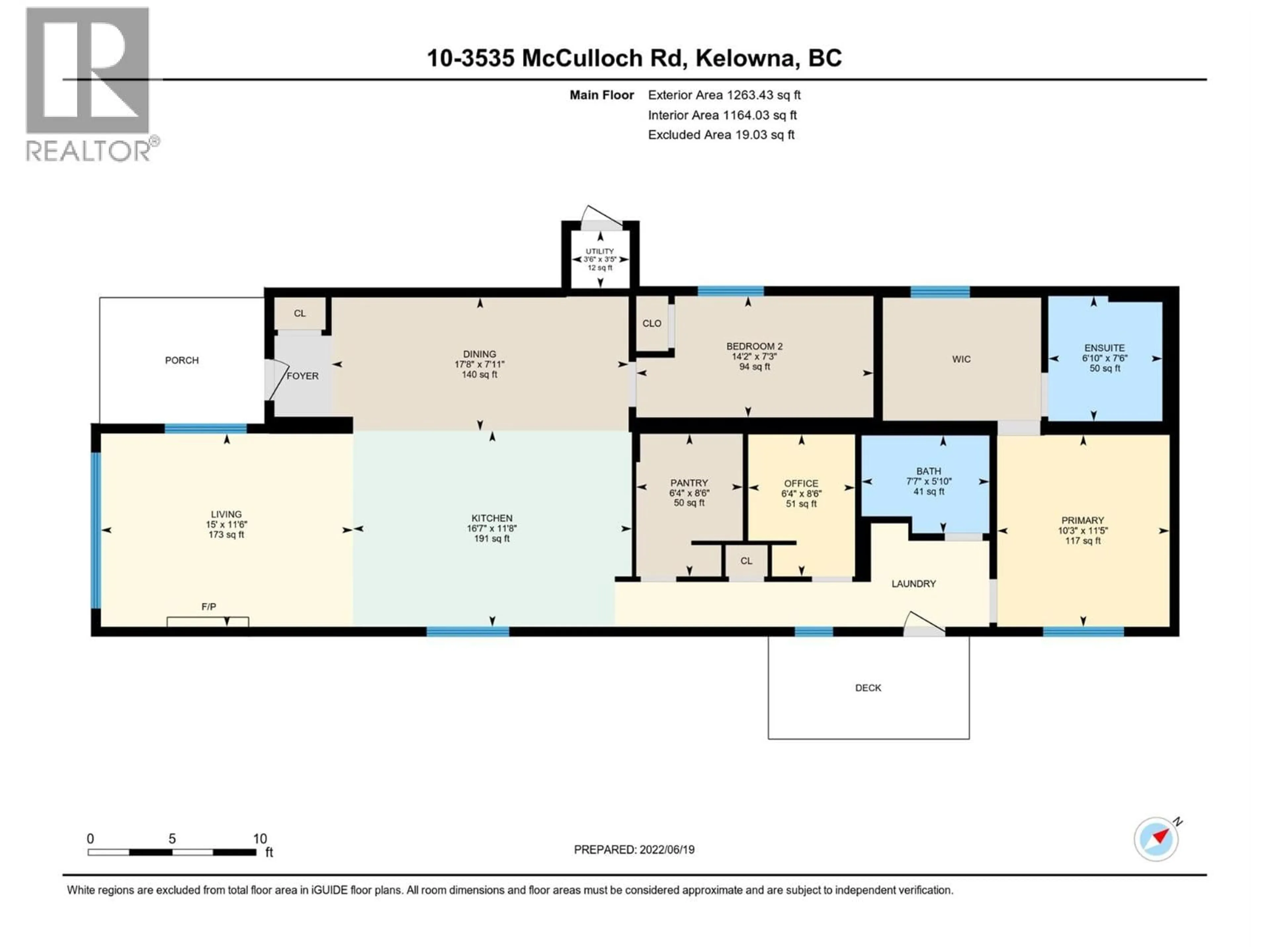 Floor plan for 10 - 3535 MCCULLOCH ROAD, Kelowna British Columbia V1W4R8