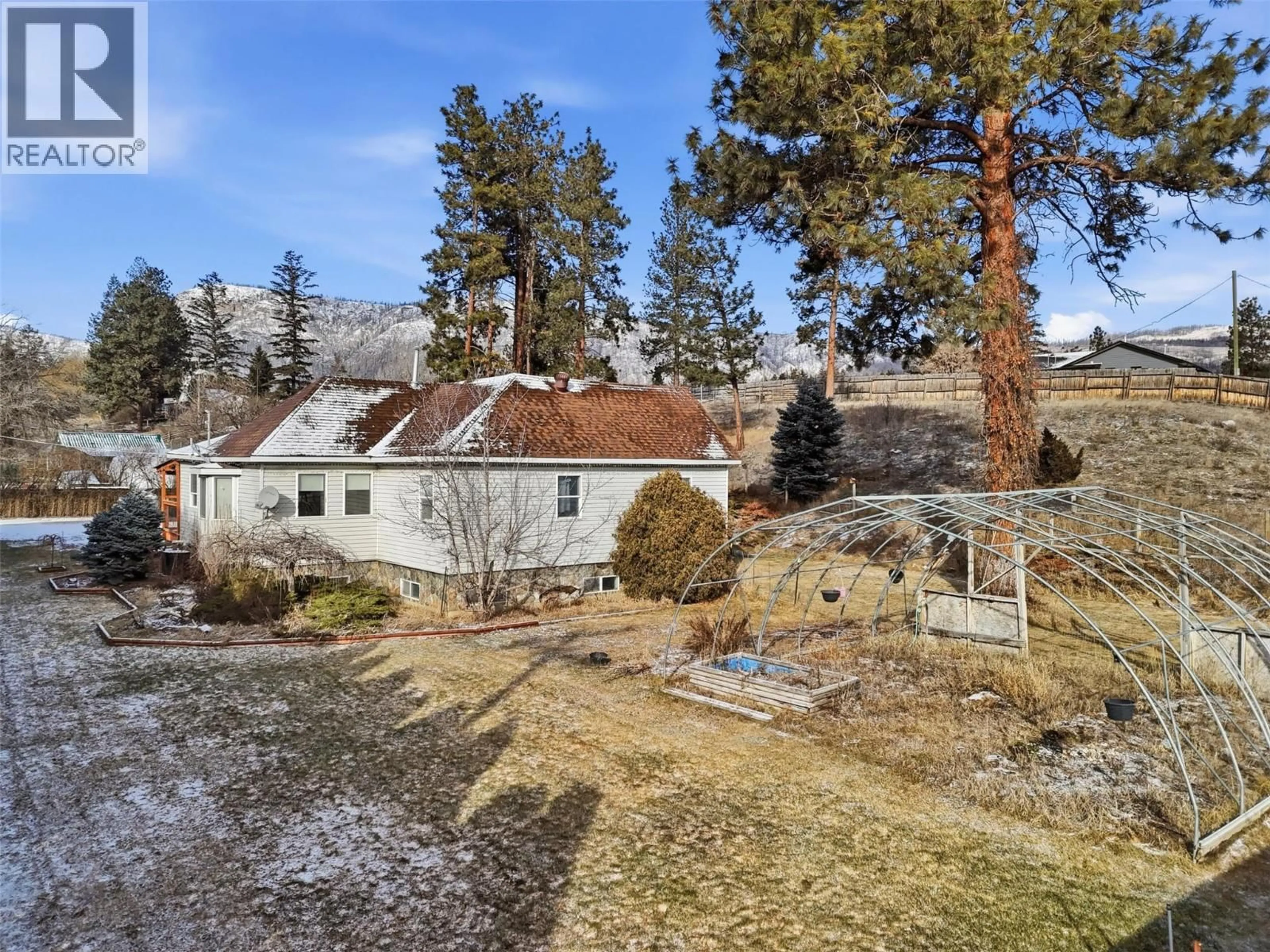 A pic from outside/outdoor area/front of a property/back of a property/a pic from drone, mountain view for 4885 KAMLOOPS VERNON HIGHWAY, Westwold British Columbia V0E3B1