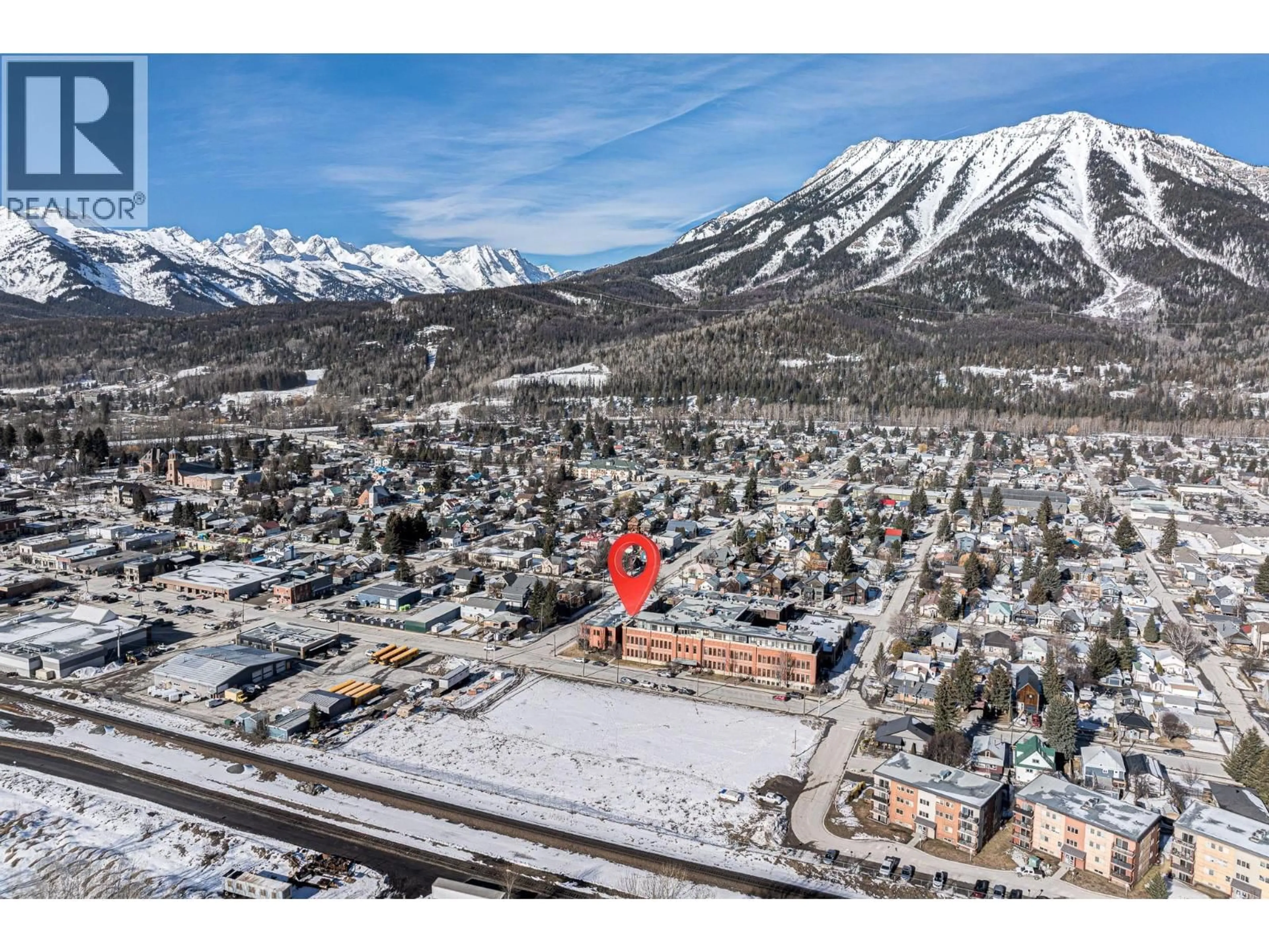 A pic from outside/outdoor area/front of a property/back of a property/a pic from drone, mountain view for 101A - 901 2ND AVENUE, Fernie British Columbia V0B1M0