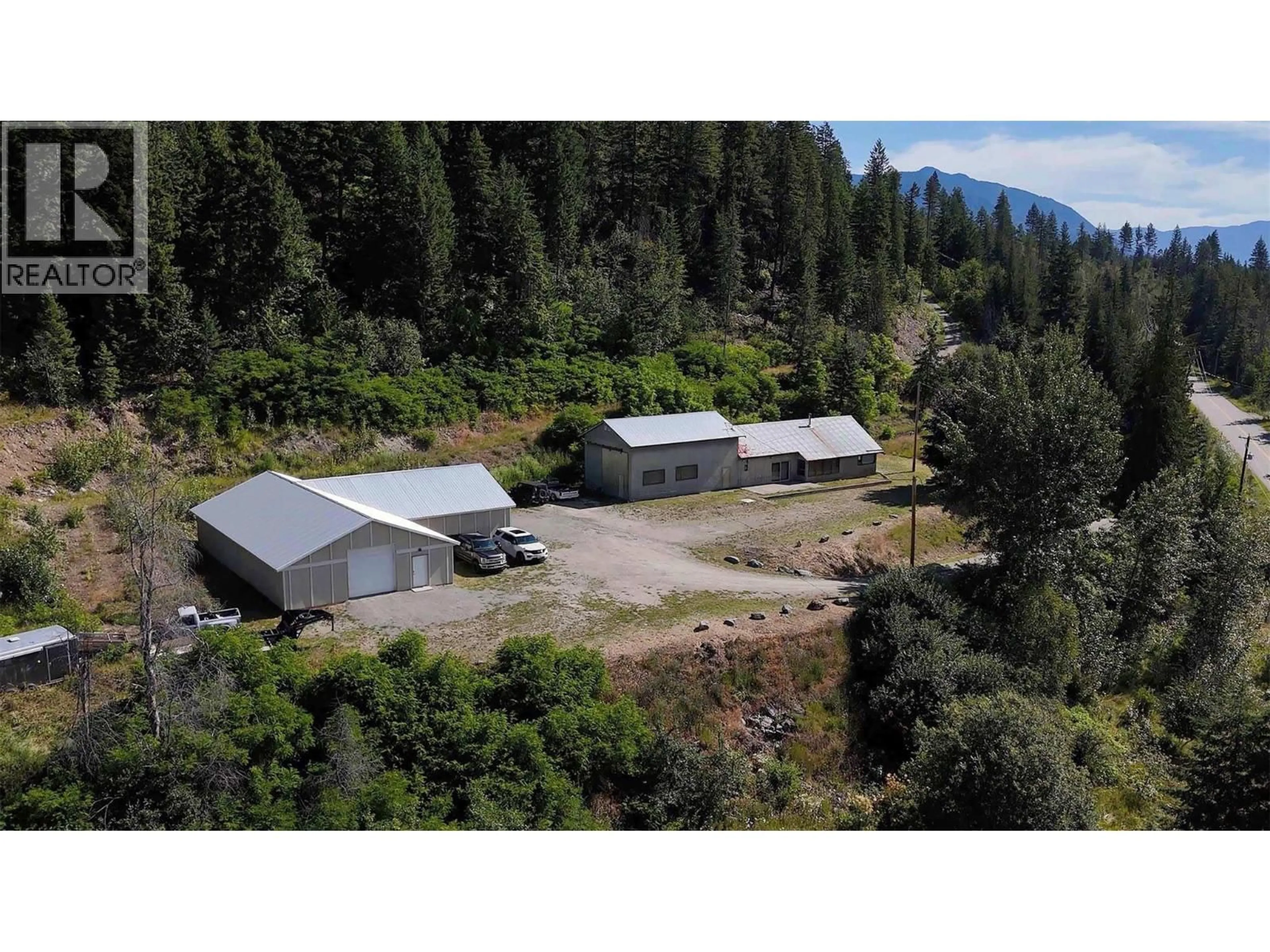 A pic from outside/outdoor area/front of a property/back of a property/a pic from drone, mountain view for 5795 SQUILAX-ANGLEMONT ROAD, Celista British Columbia V0E1M6