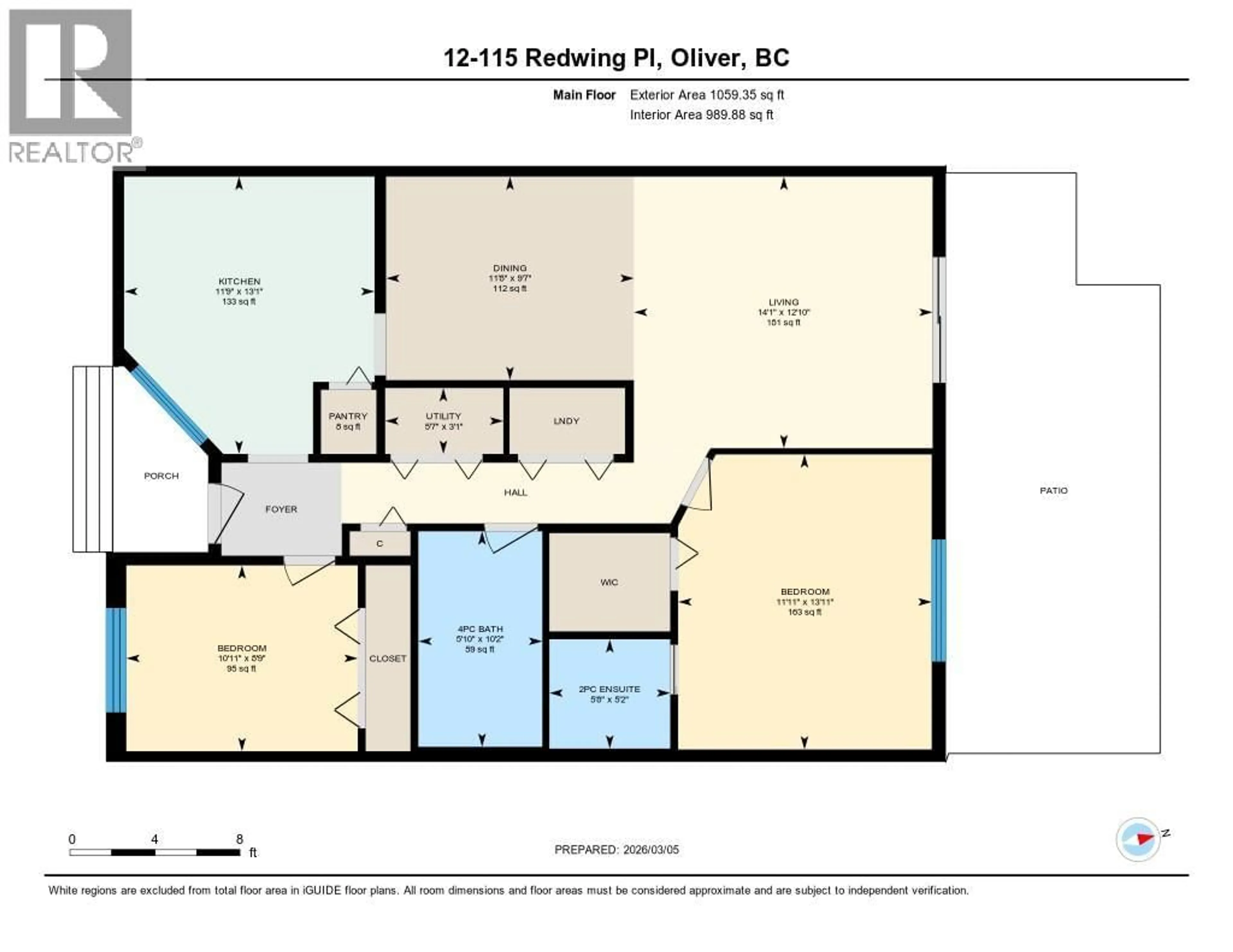 Floor plan for 12 - 115 REDWING PLACE, Oliver British Columbia V0H1T4