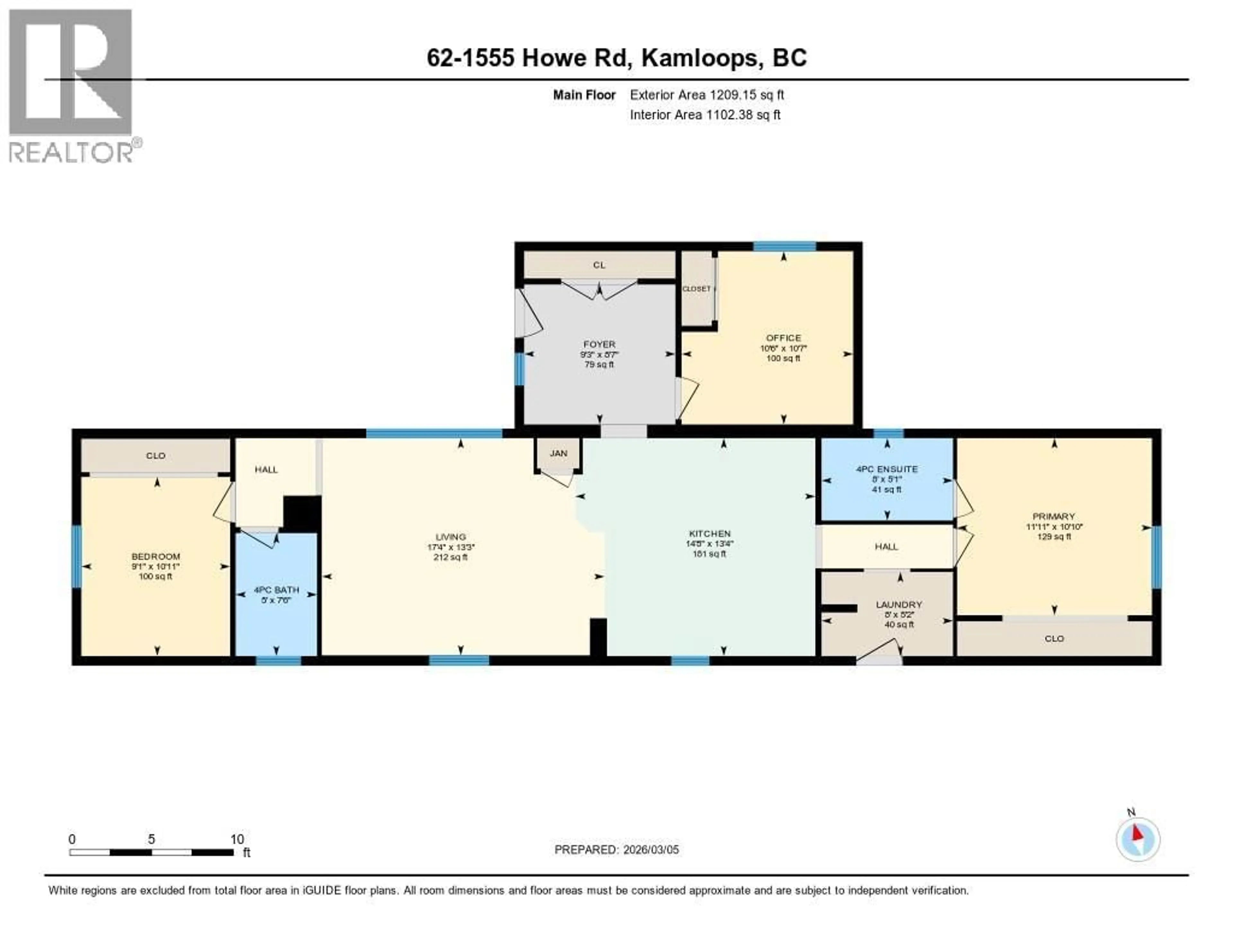 Floor plan for 62 - 1555 HOWE ROAD, Kamloops British Columbia V1S1V1