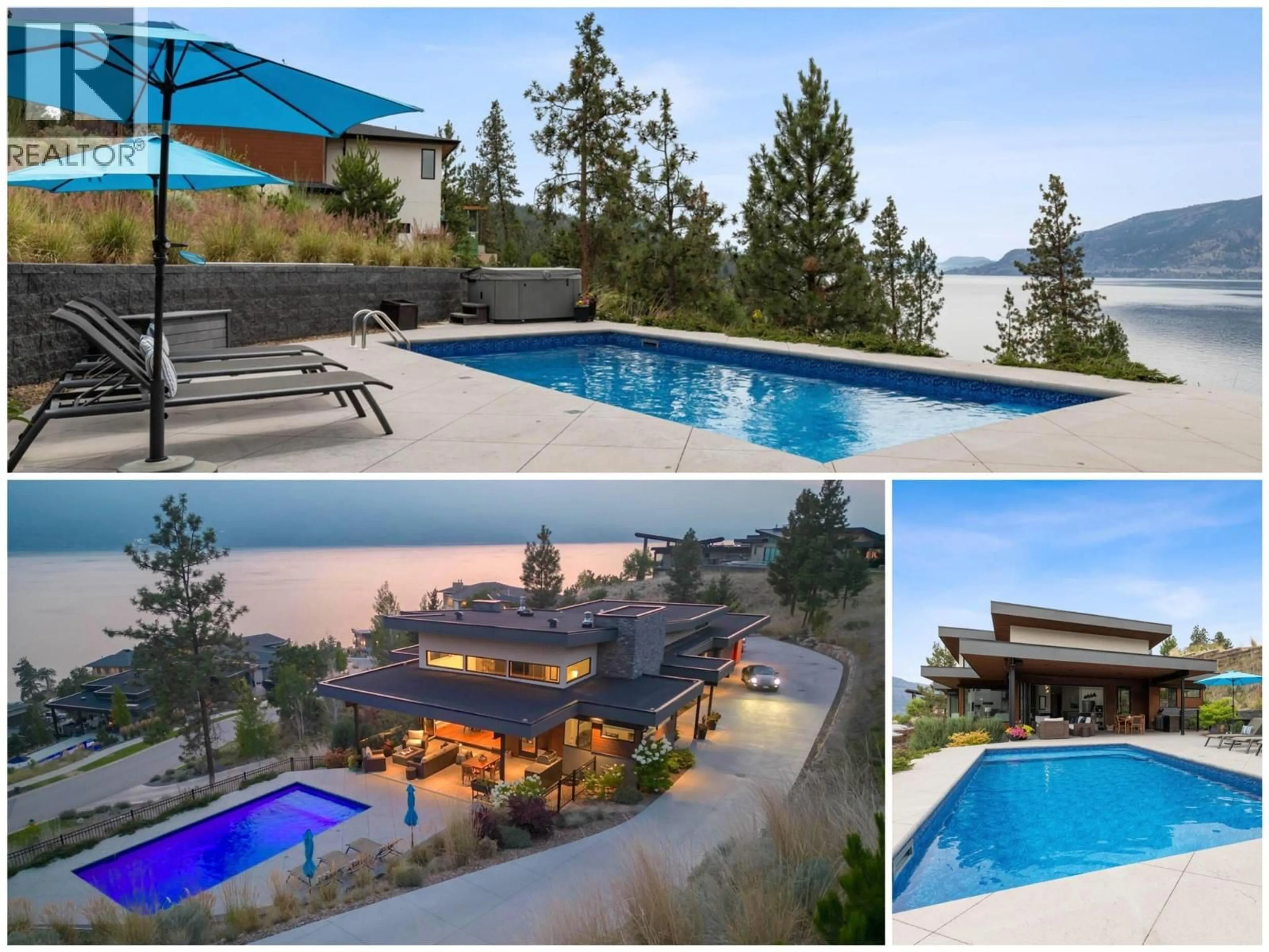 A pic from outside/outdoor area/front of a property/back of a property/a pic from drone, water/lake/river/ocean view for 1740 GRANITE ROAD, Lake Country British Columbia V4V1M9