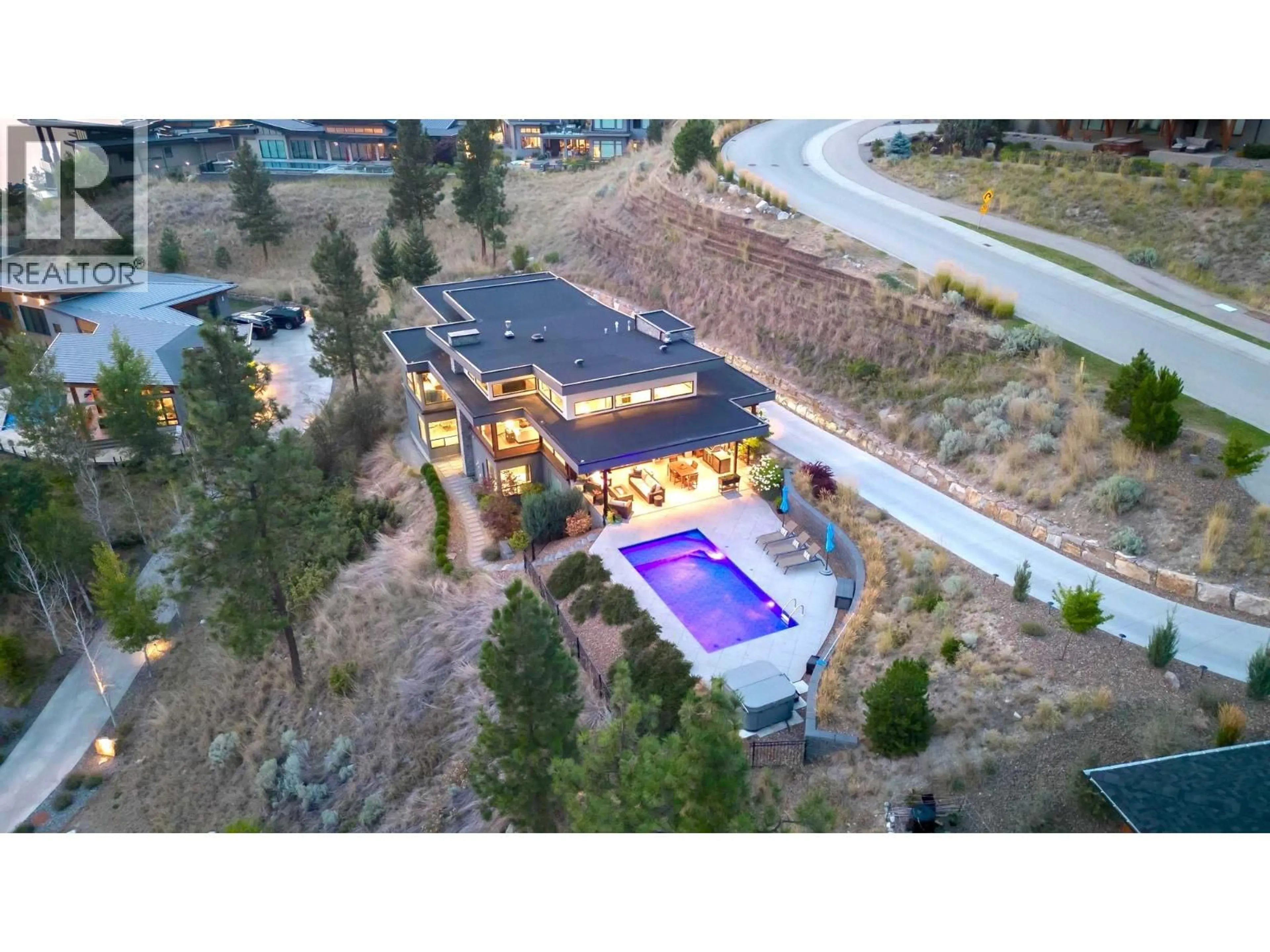 A pic from outside/outdoor area/front of a property/back of a property/a pic from drone, mountain view for 1740 GRANITE ROAD, Lake Country British Columbia V4V1M9