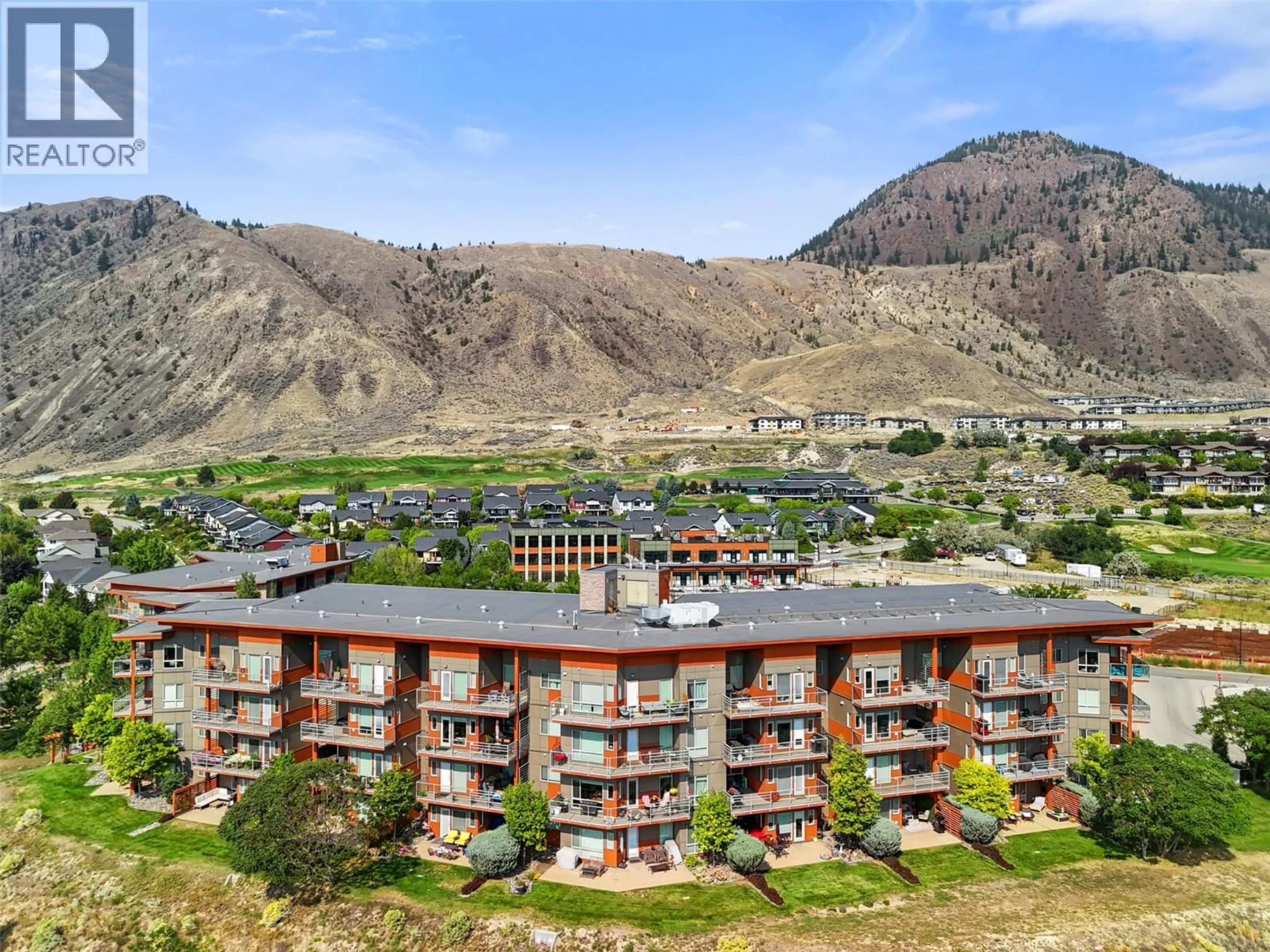 A pic from outside/outdoor area/front of a property/back of a property/a pic from drone, mountain view for 2411 - 1030 TALASA WAY, Kamloops British Columbia V2H0C3