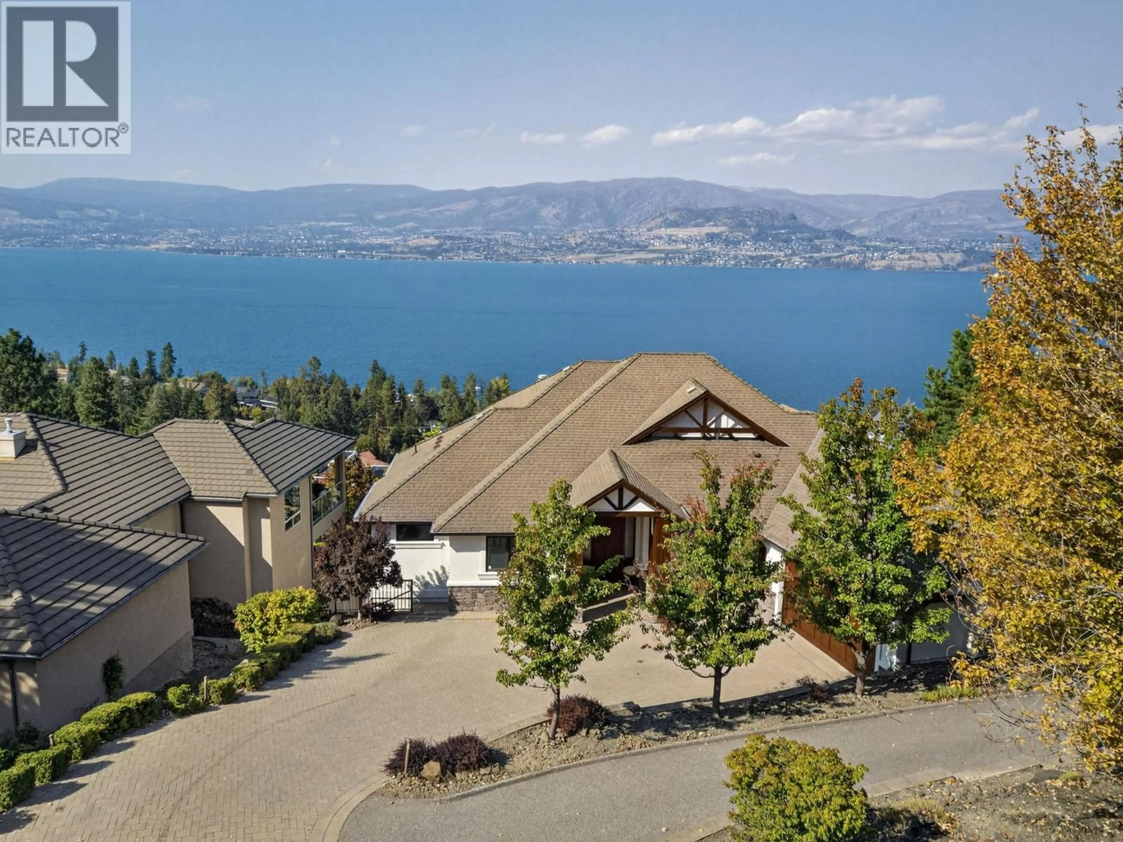 A pic from outside/outdoor area/front of a property/back of a property/a pic from drone, water/lake/river/ocean view for 390 OKAVIEW ROAD, Kelowna British Columbia V1W4K3