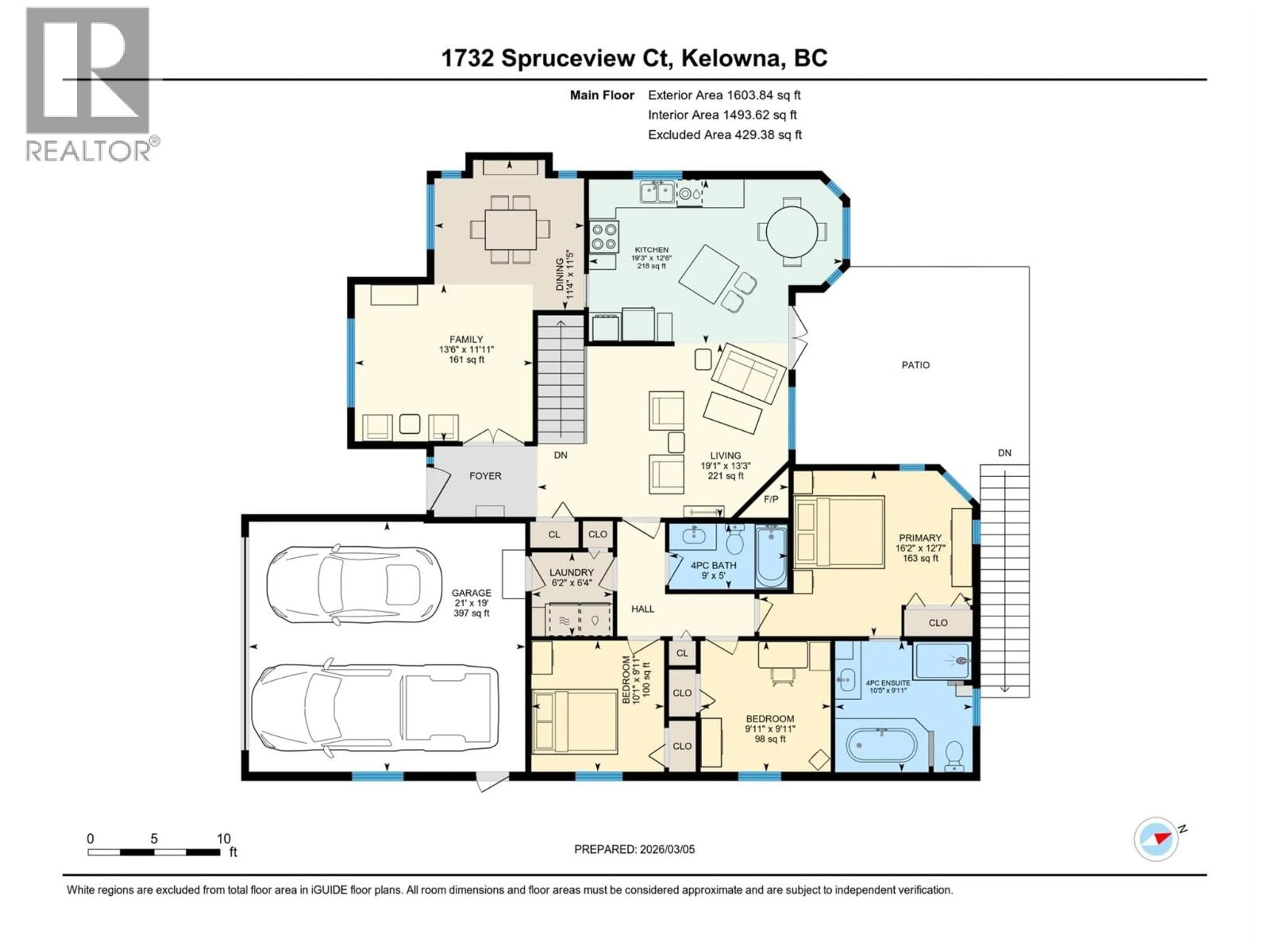 Floor plan for 1732 SPRUCEVIEW COURT, Kelowna British Columbia V1Y7R1