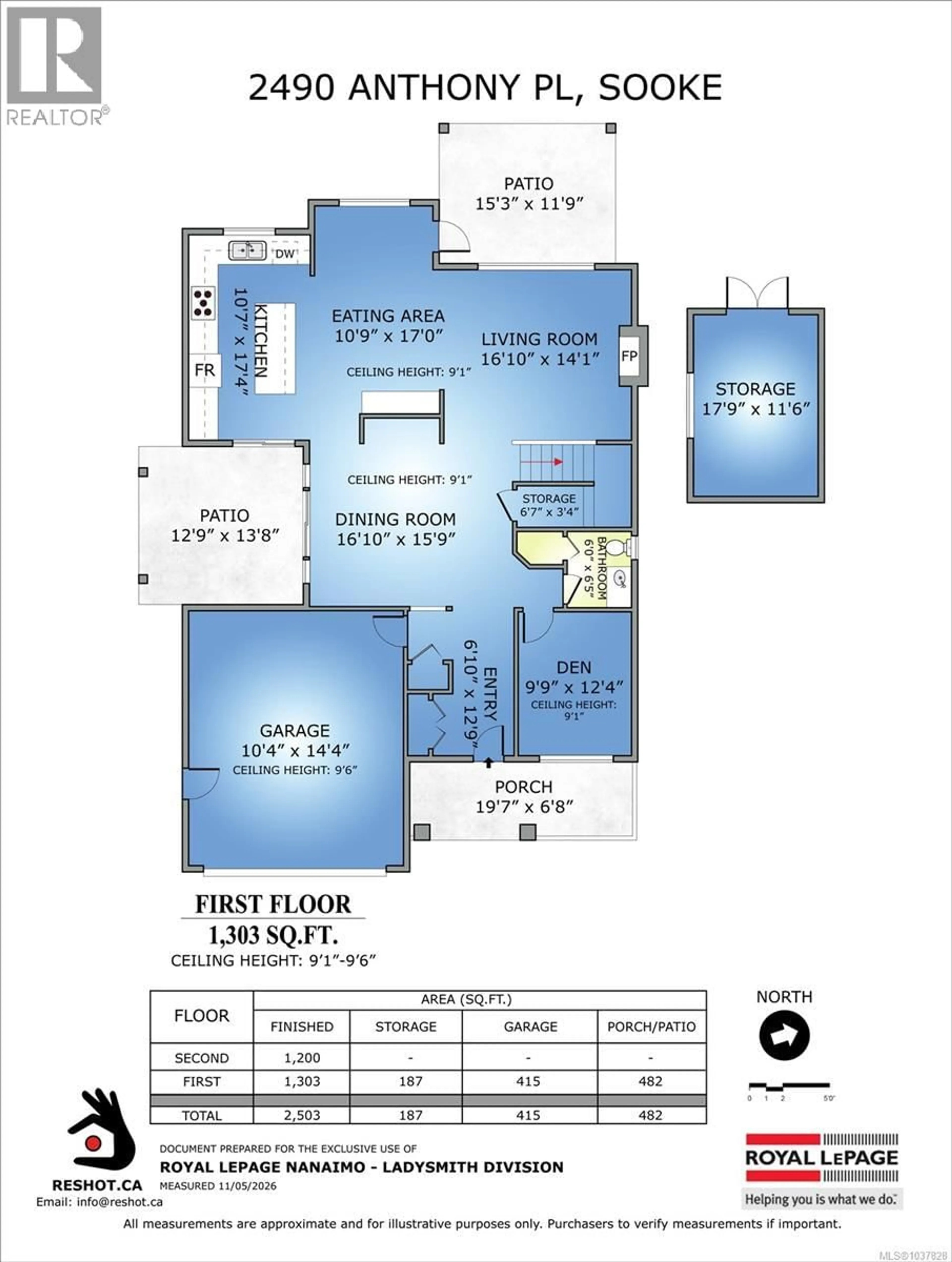 Floor plan for 2490 ANTHONY PLACE, Sooke British Columbia V9Z1N4