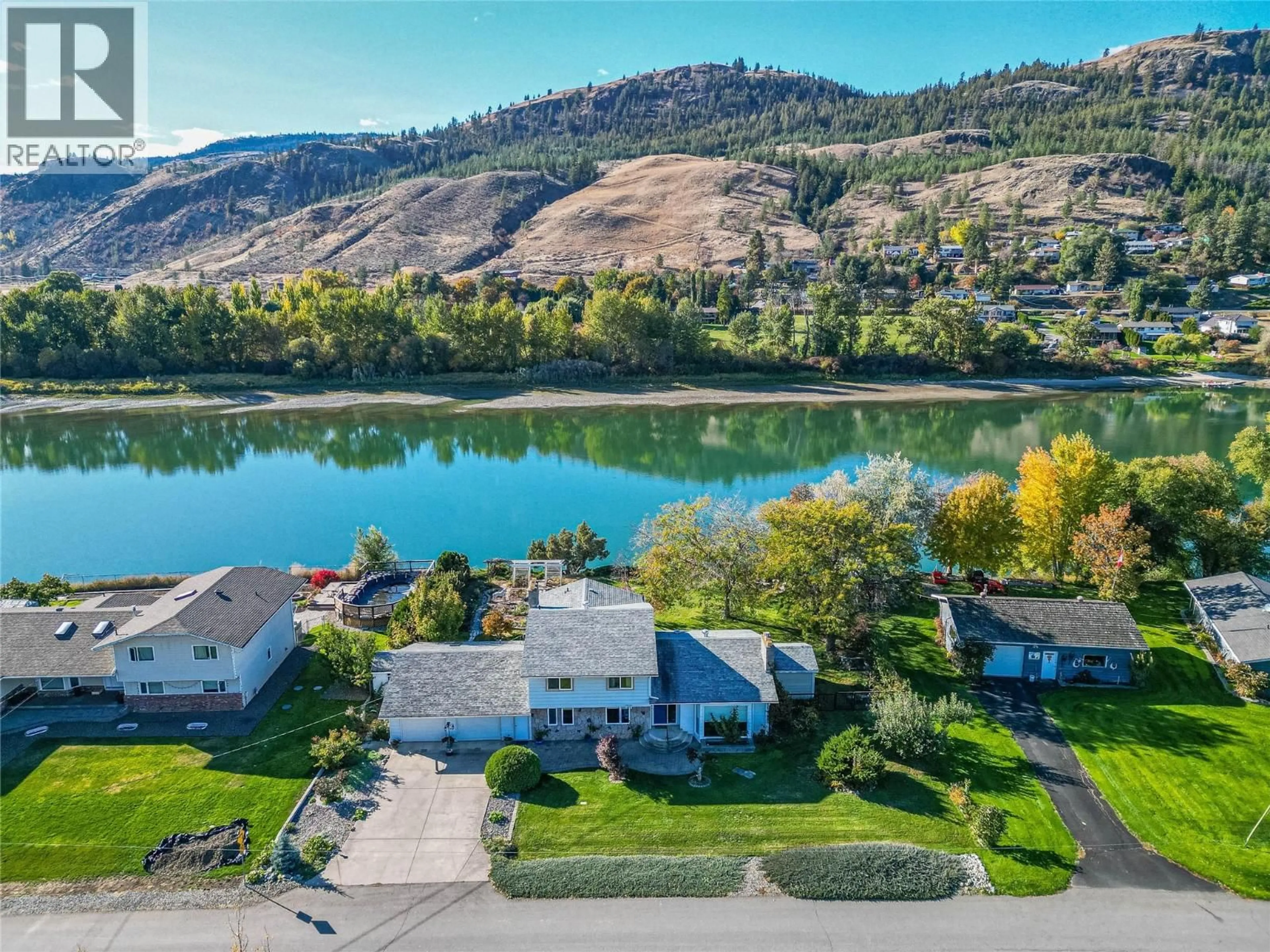 A pic from outside/outdoor area/front of a property/back of a property/a pic from drone, water/lake/river/ocean view for 4247 FURIAK ROAD, Kamloops British Columbia V2H1L3