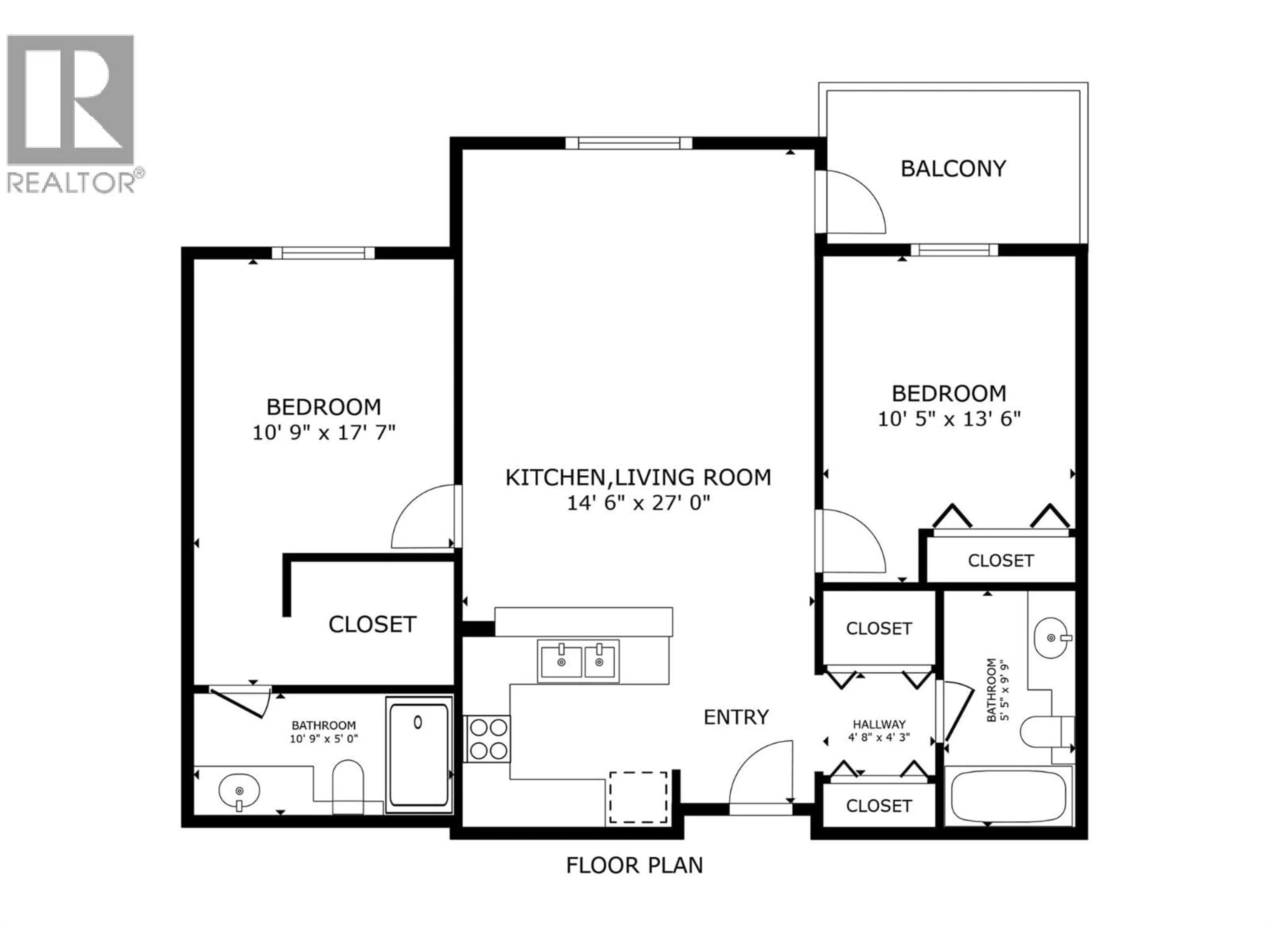 Floor plan for 4105 - 325 MCINTOSH ROAD, Kelowna British Columbia V1X2C6