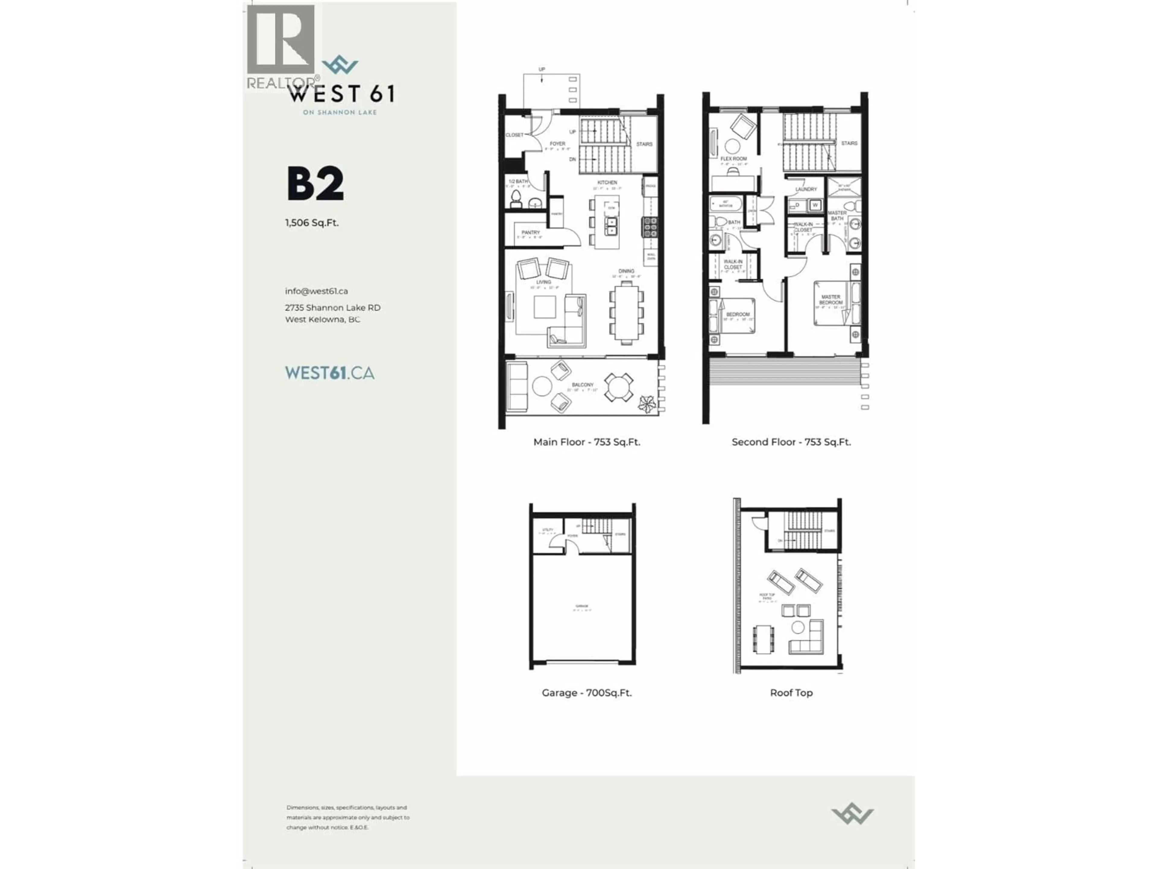 Floor plan for 503 - 2735 SHANNON LAKE ROAD, West Kelowna British Columbia V4T1V6