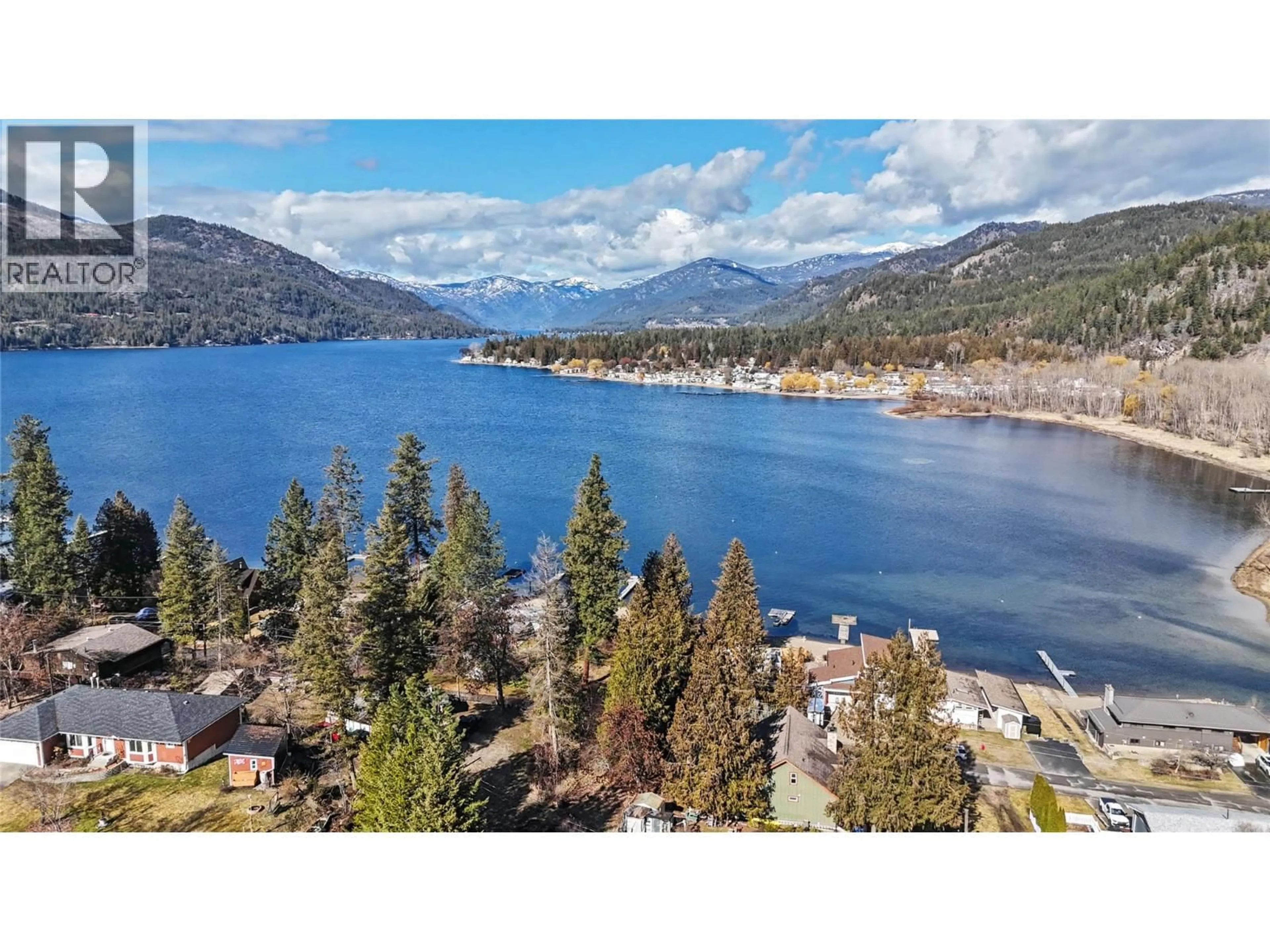 A pic from outside/outdoor area/front of a property/back of a property/a pic from drone, water/lake/river/ocean view for 1640 ODE ROAD, Christina Lake British Columbia V0H1E0