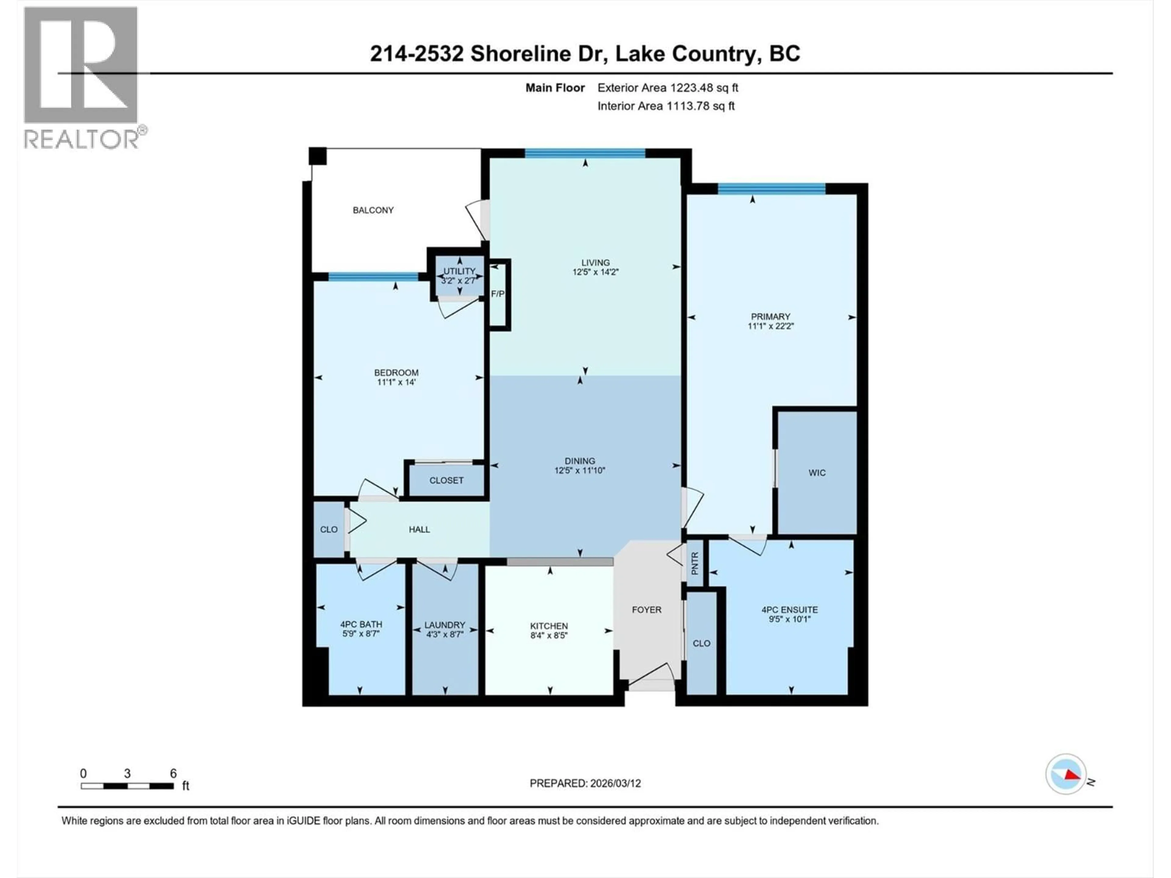 Floor plan for 214 - 2532 SHORELINE DRIVE, Lake Country British Columbia V4V2R6