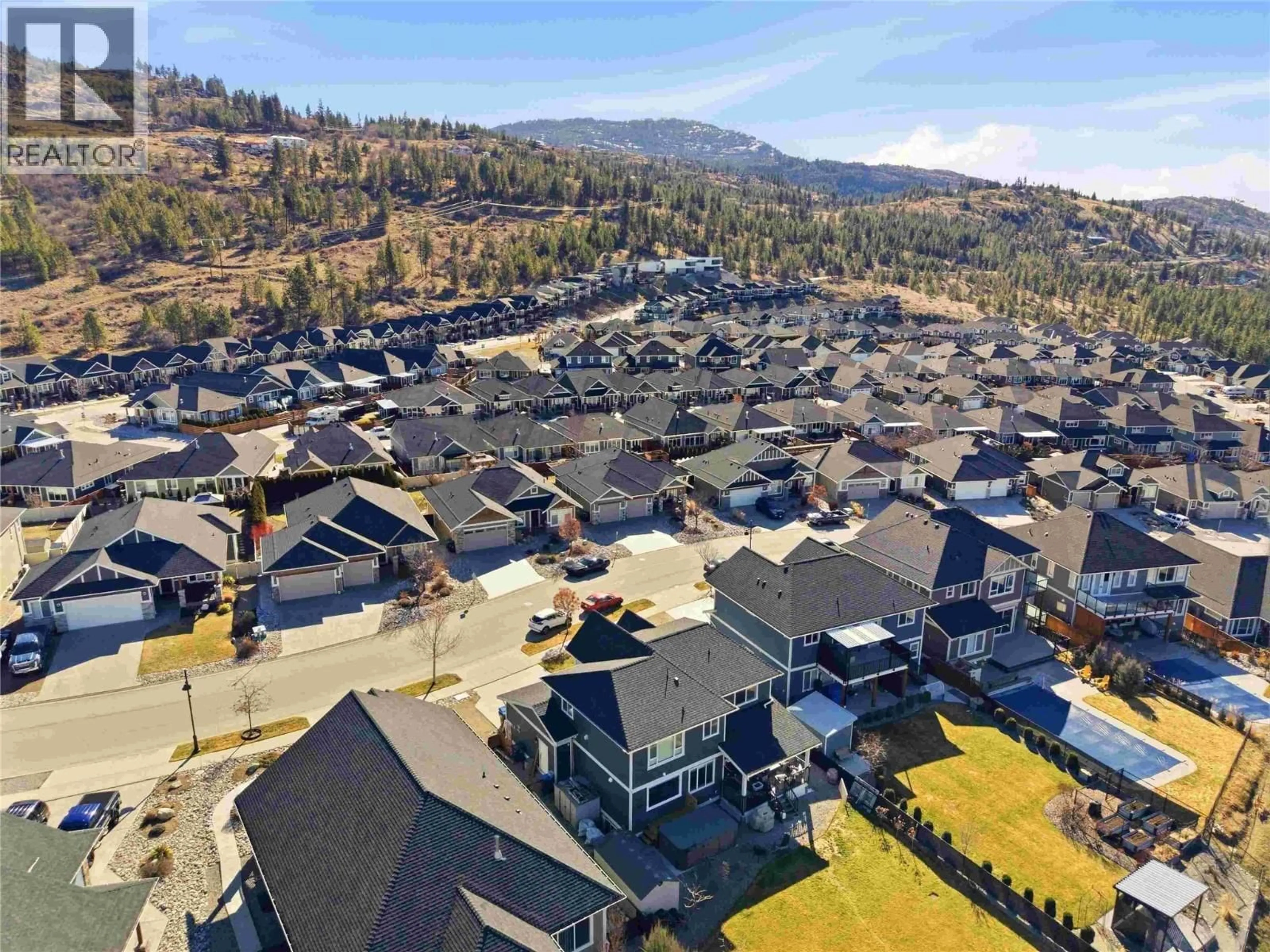 A pic from outside/outdoor area/front of a property/back of a property/a pic from drone, mountain view for 2110 LAWRENCE AVENUE, Penticton British Columbia V2A9G6