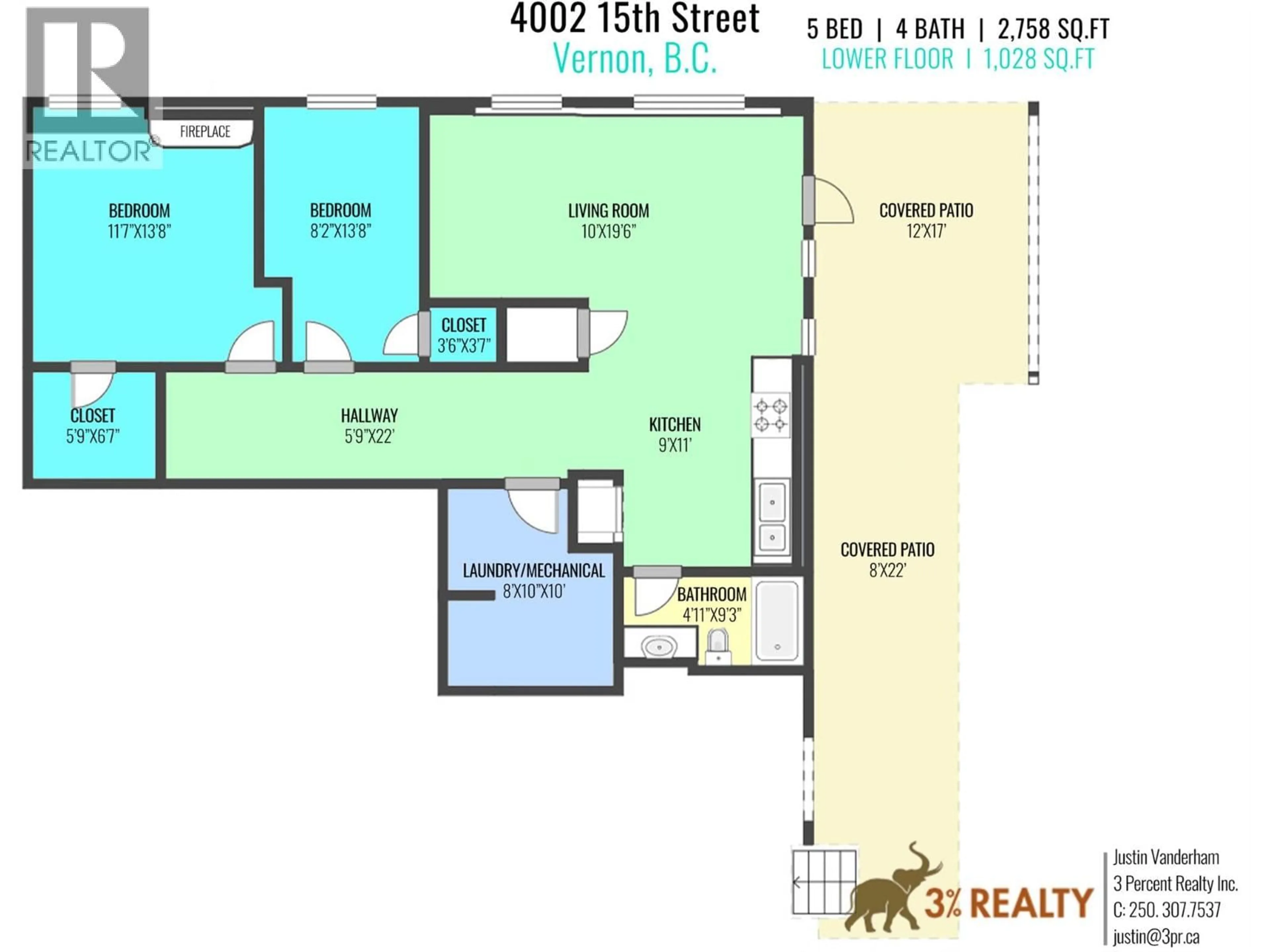 Floor plan for 4002 15 STREET, Vernon British Columbia V1T8K6