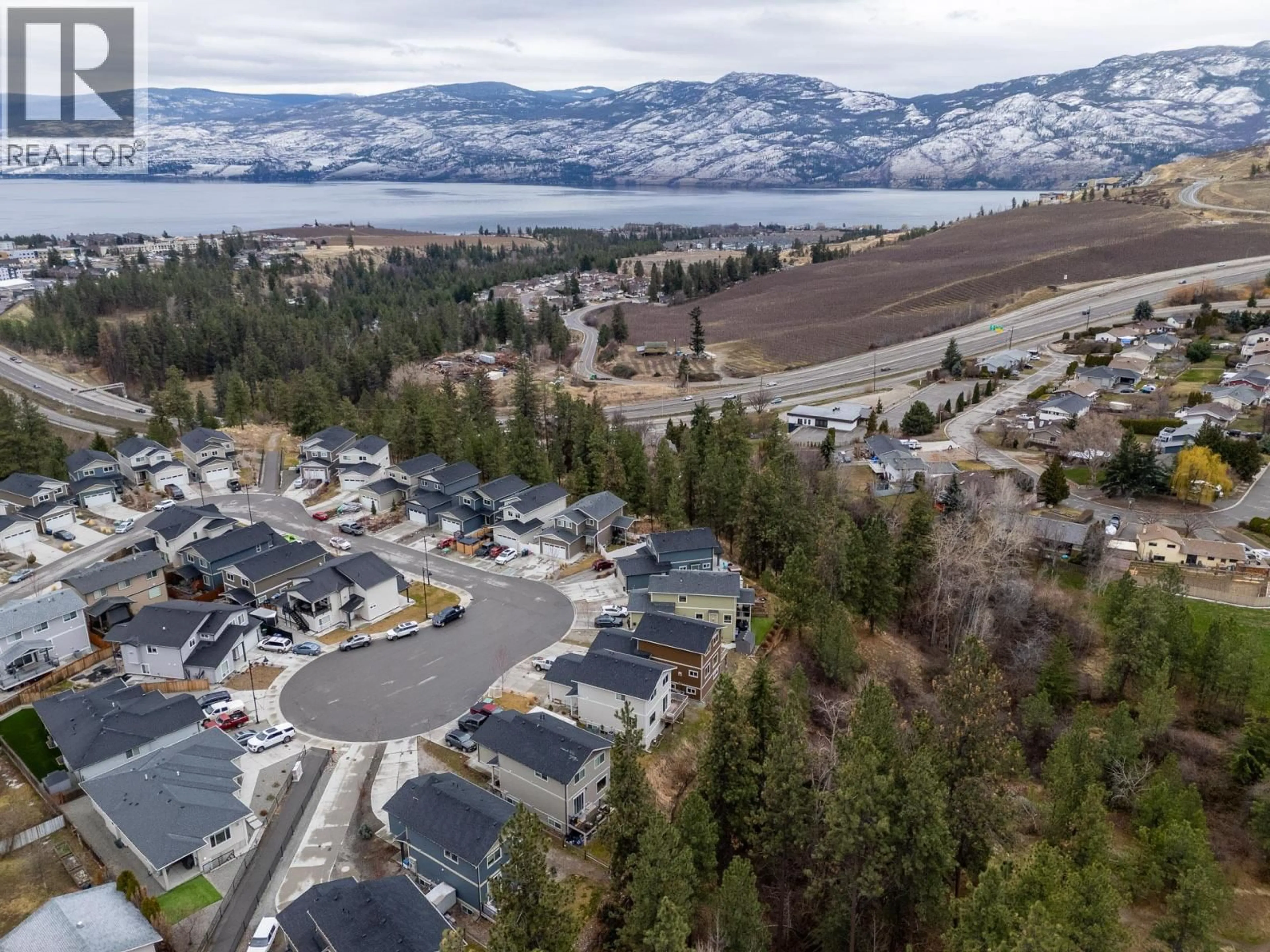 A pic from outside/outdoor area/front of a property/back of a property/a pic from drone, mountain view for 3735 INVERNESS ROAD, West Kelowna British Columbia V4T3N2