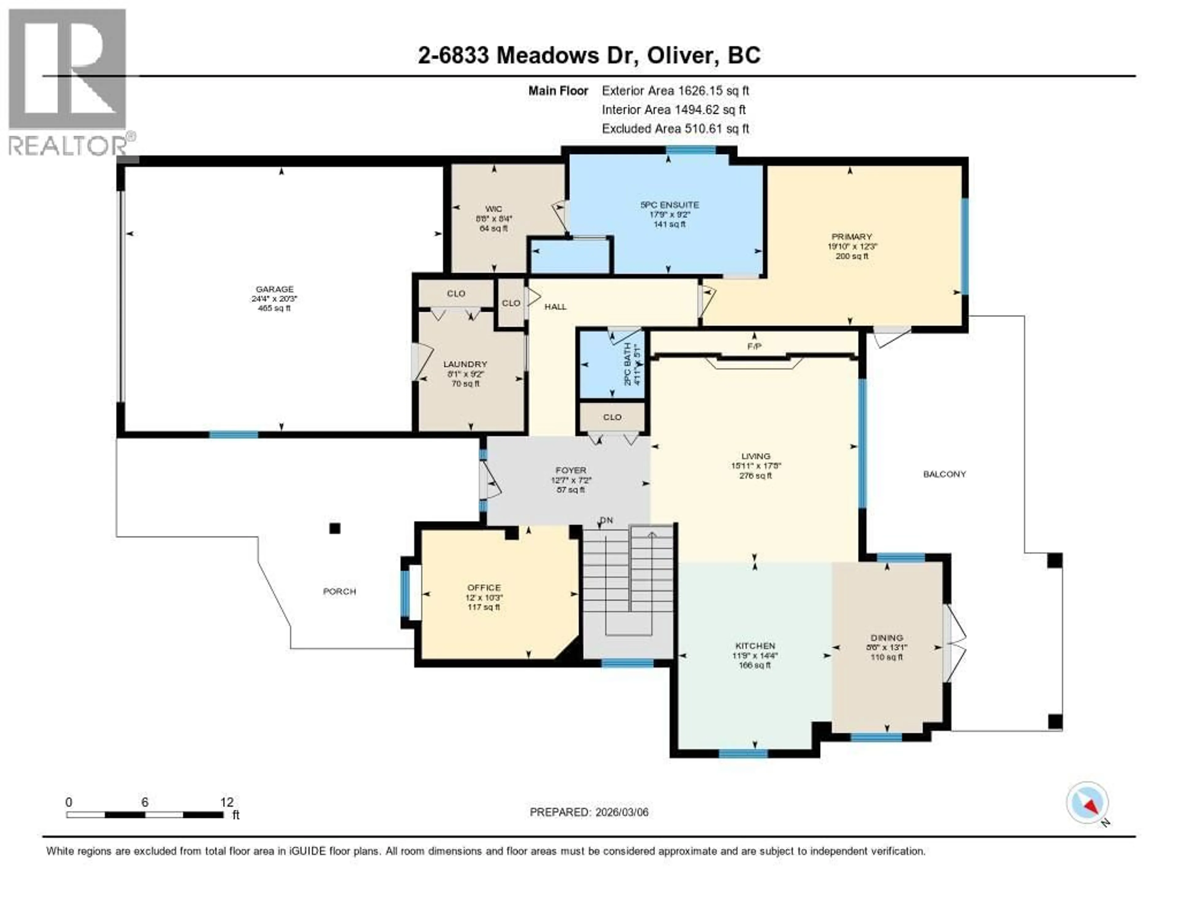 Floor plan for 2 - 6833 MEADOWS DRIVE, Oliver British Columbia V0H1T4